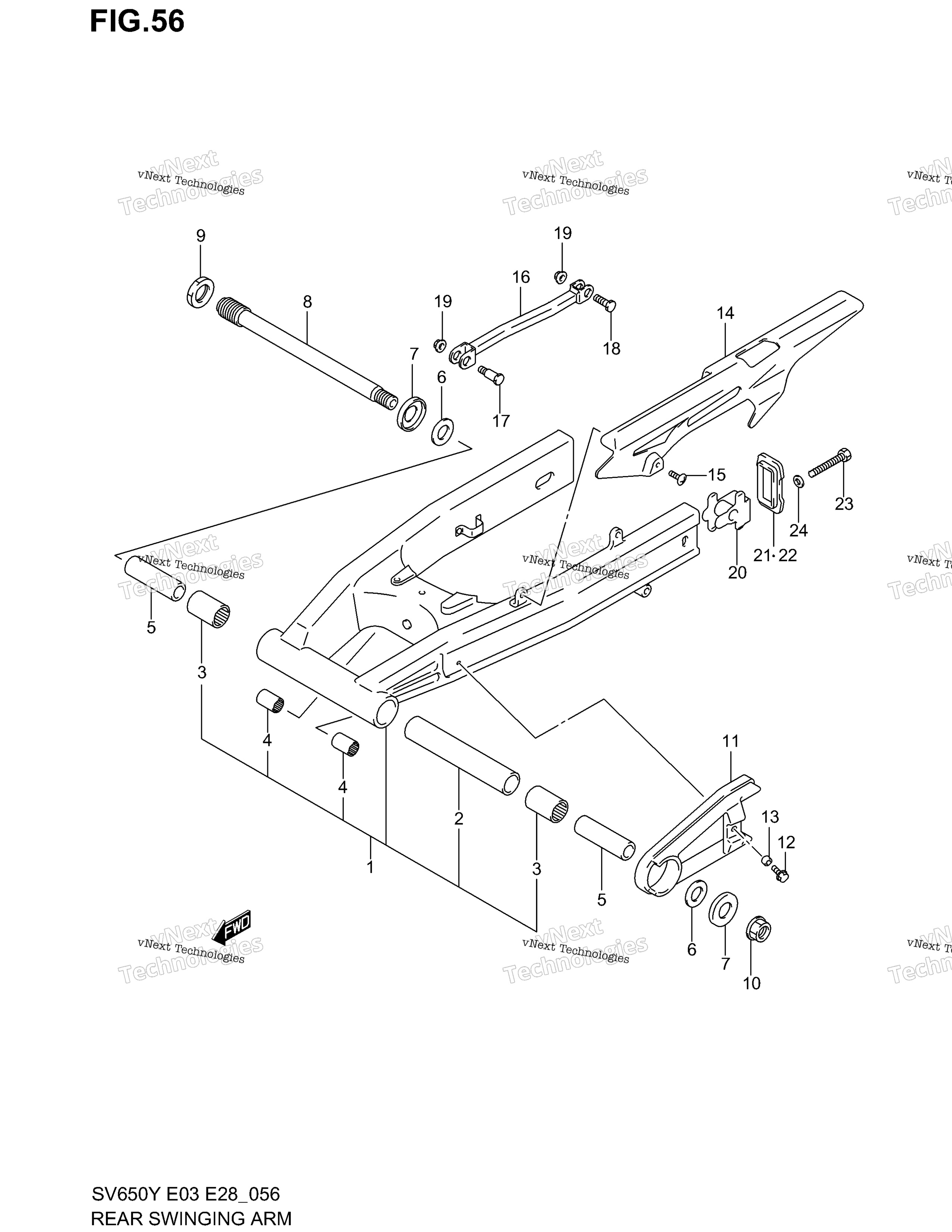 задний Swinging Arm