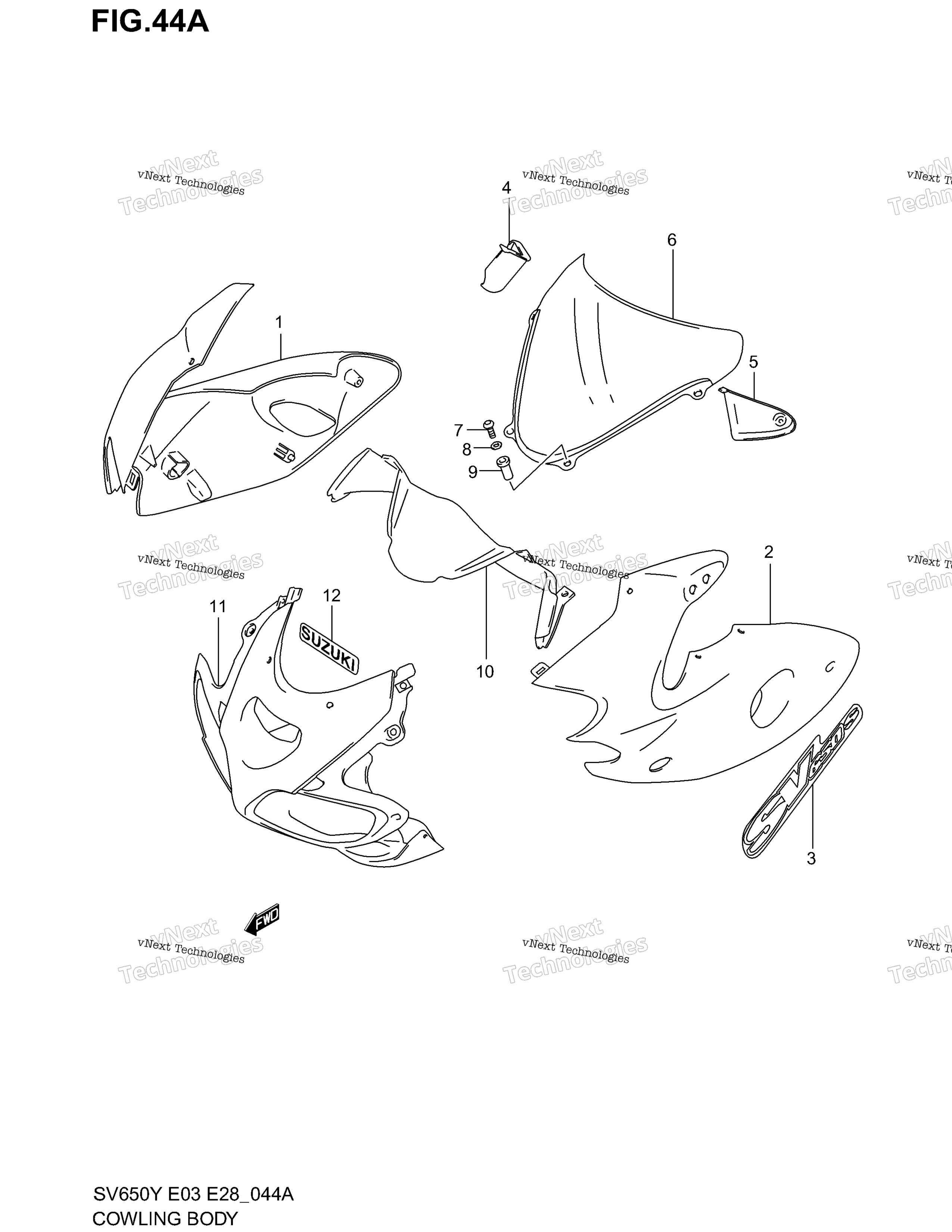 Обтекатель (Sv650sy E28)