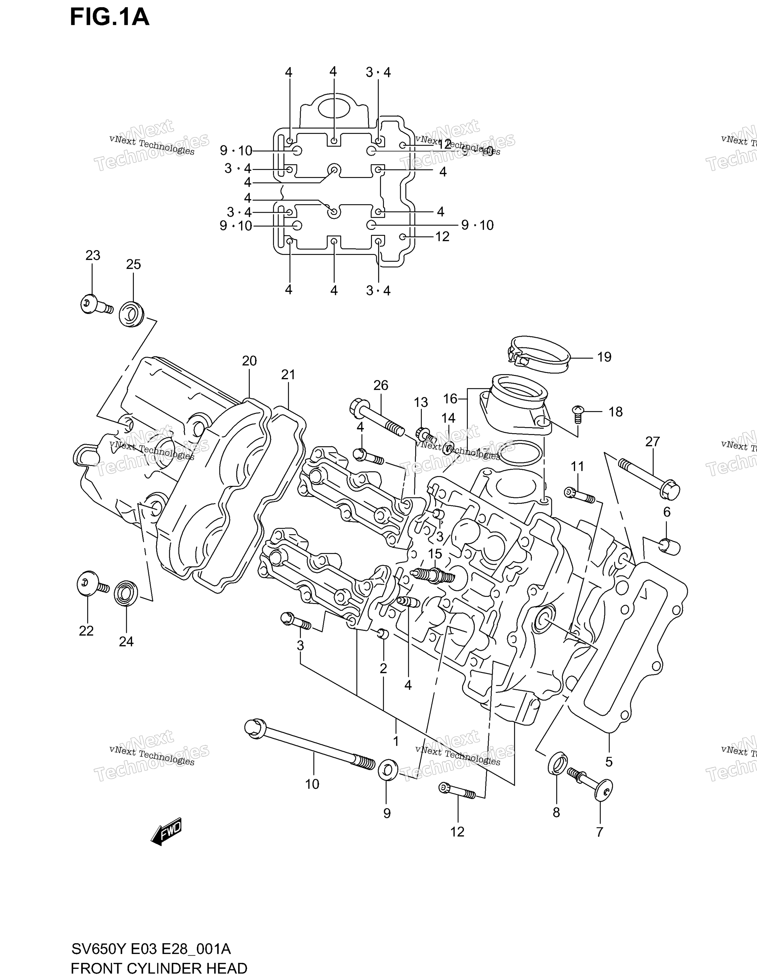 Передняя часть CYLINDER HEAD