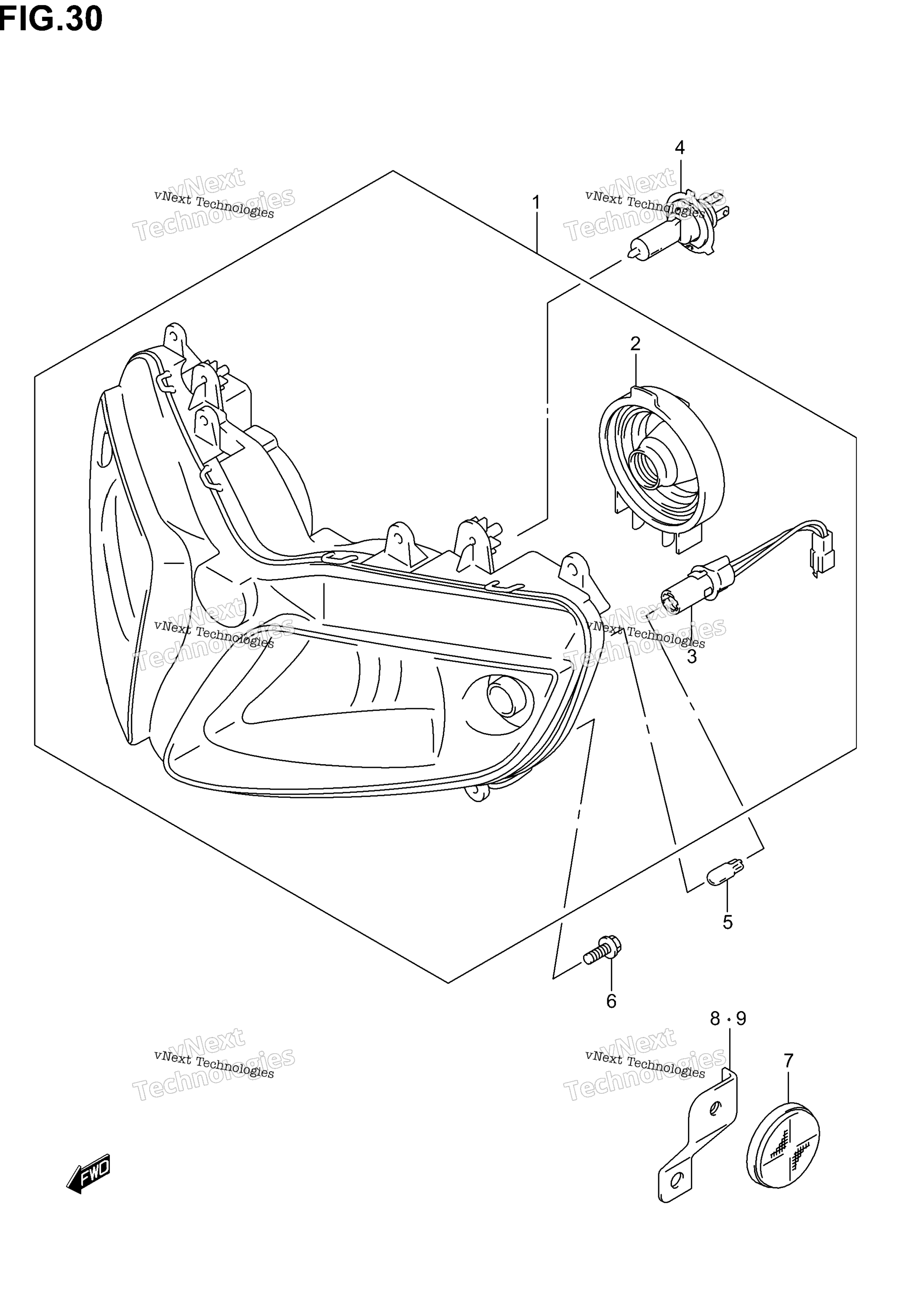 Фара (Sv1000sk3/Sk4/Sk5)