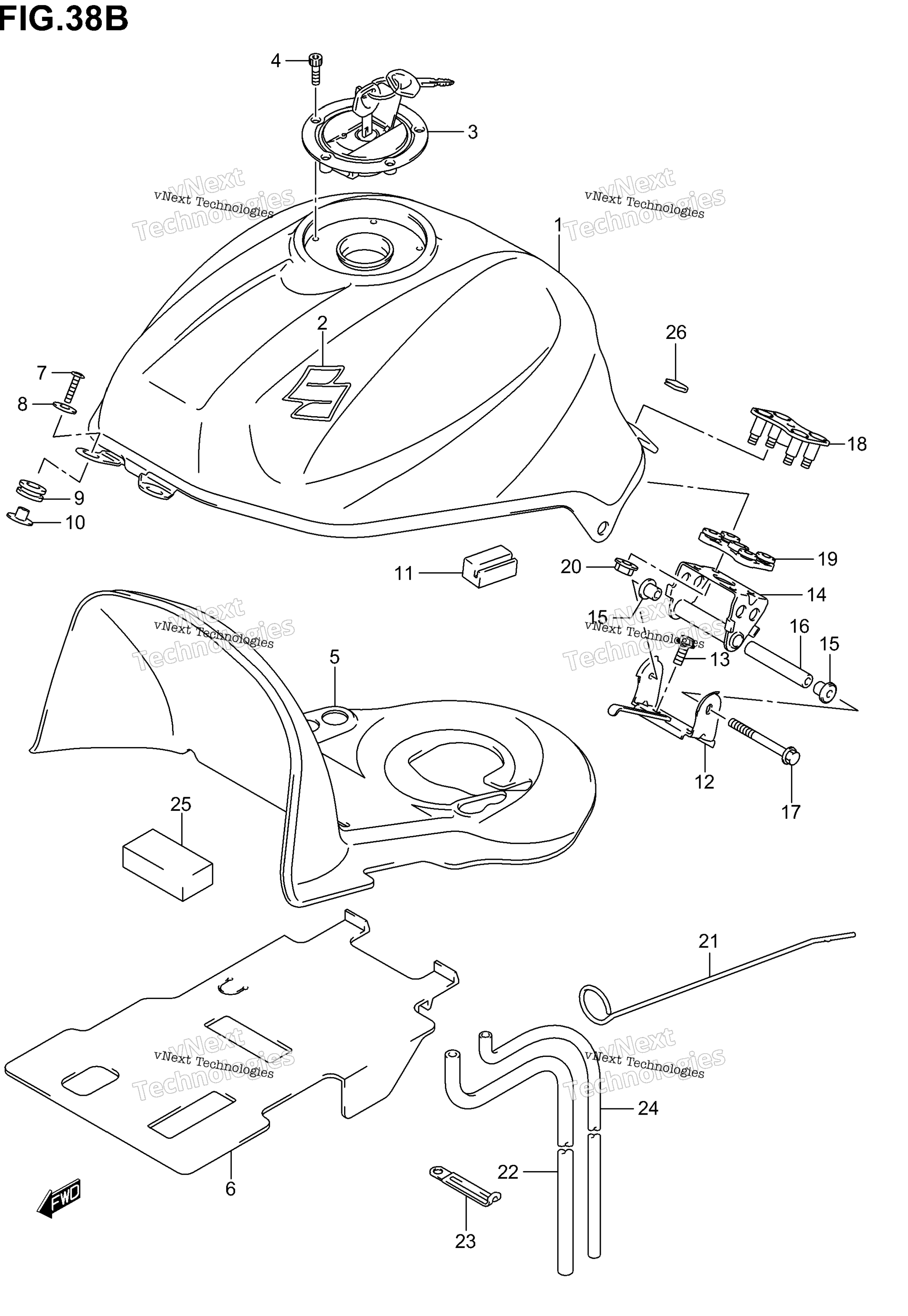 Топливный бак (Model K4)