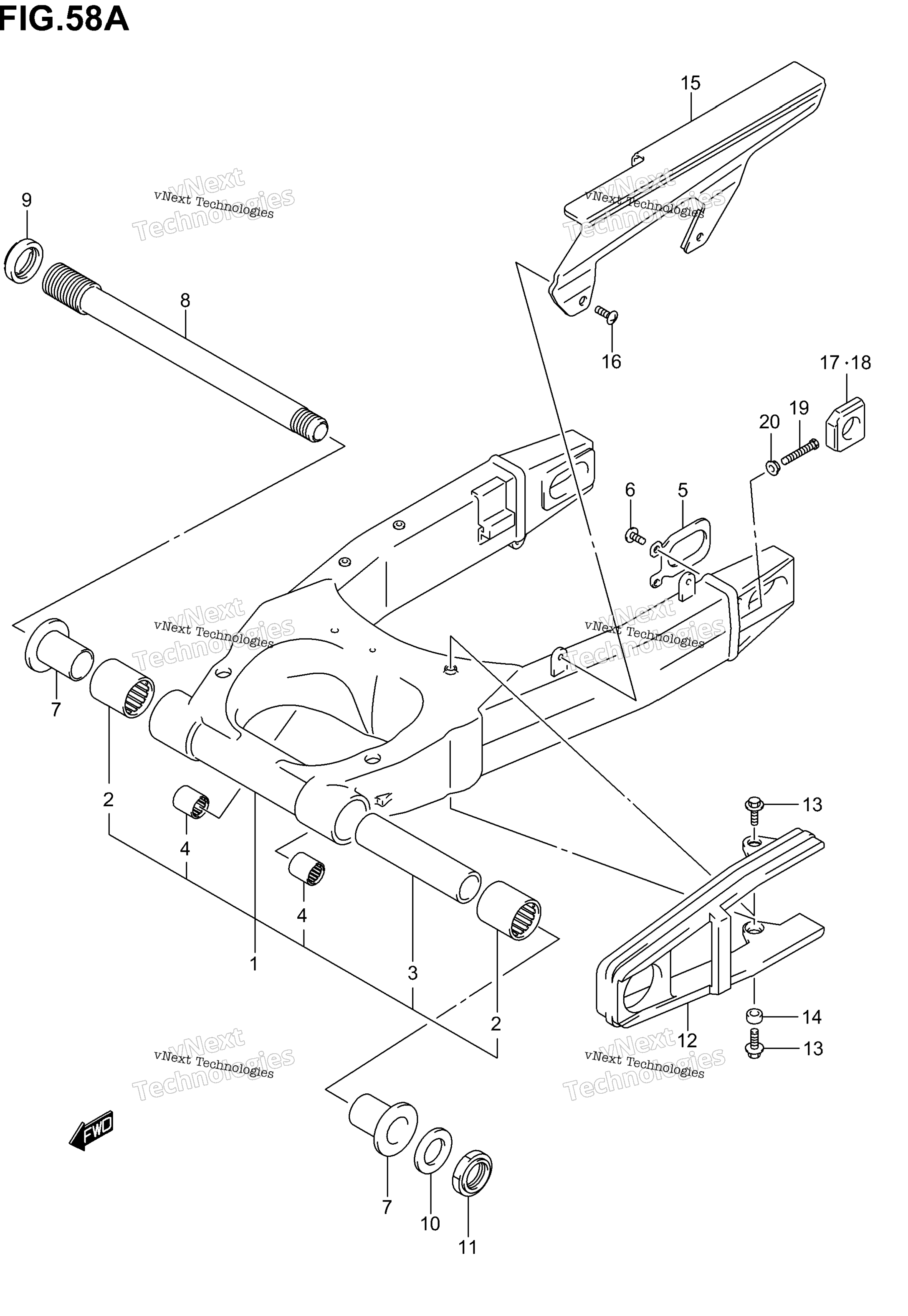задний Swinging Arm (Model K5)