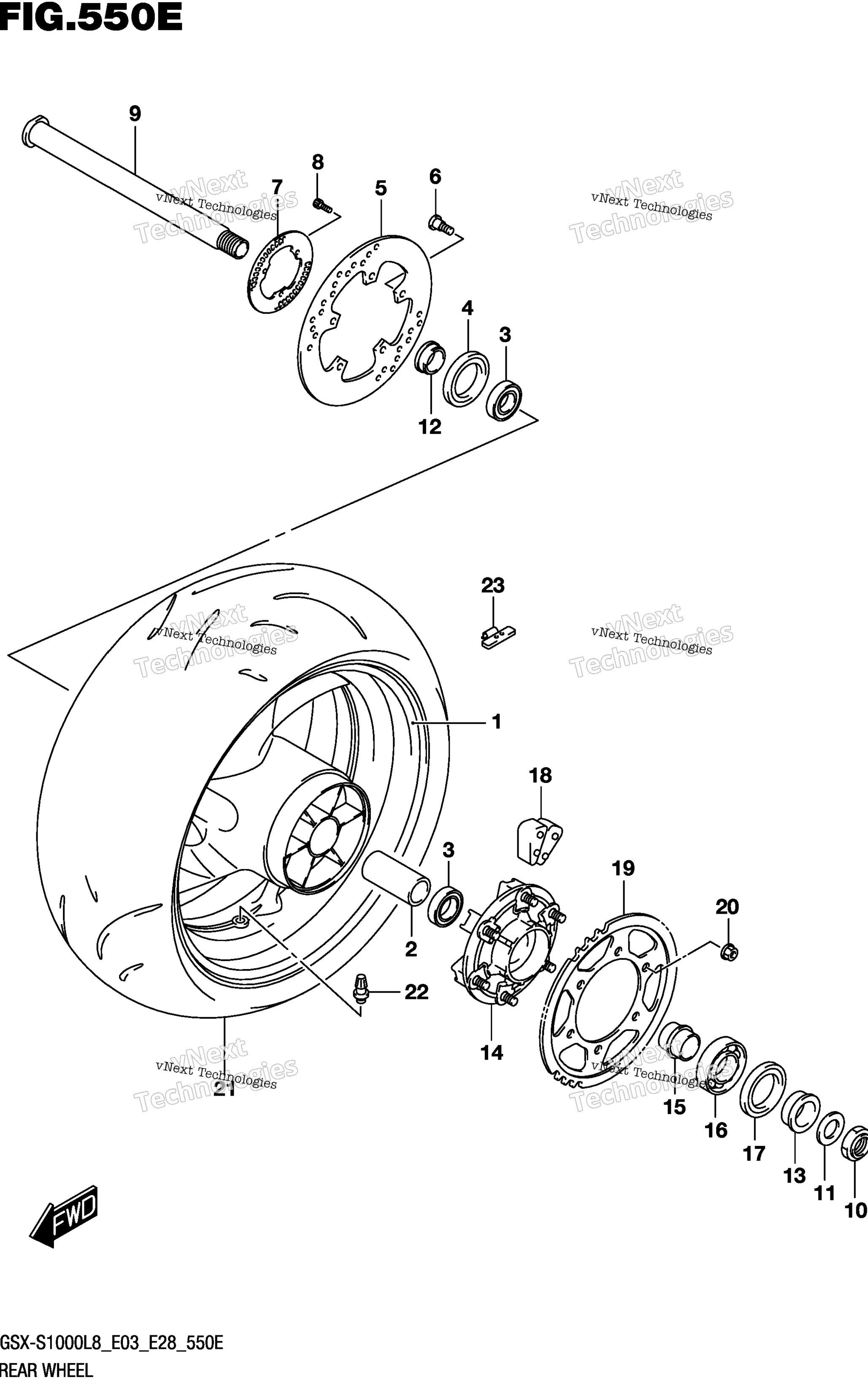 Заднее колесо (Gsx-S1000l8 E33)