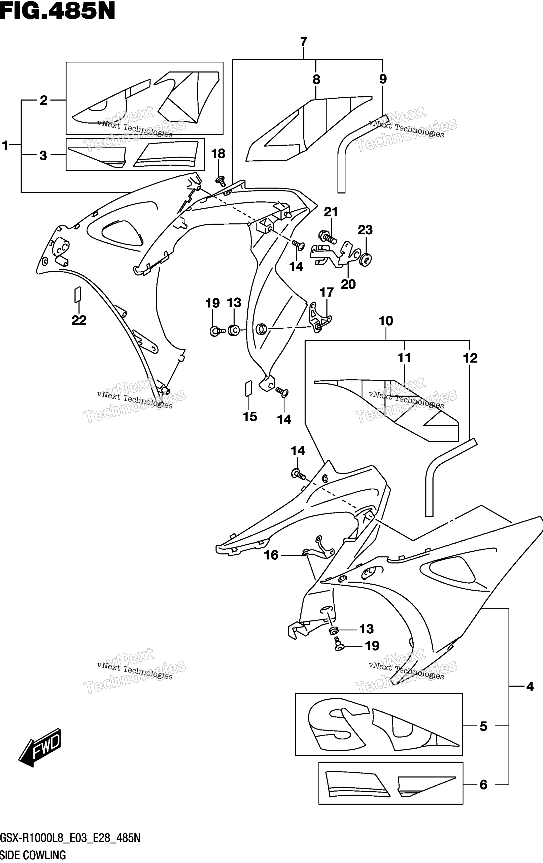 Боковой обтекатель (Gsx-R1000rzl8 E33)