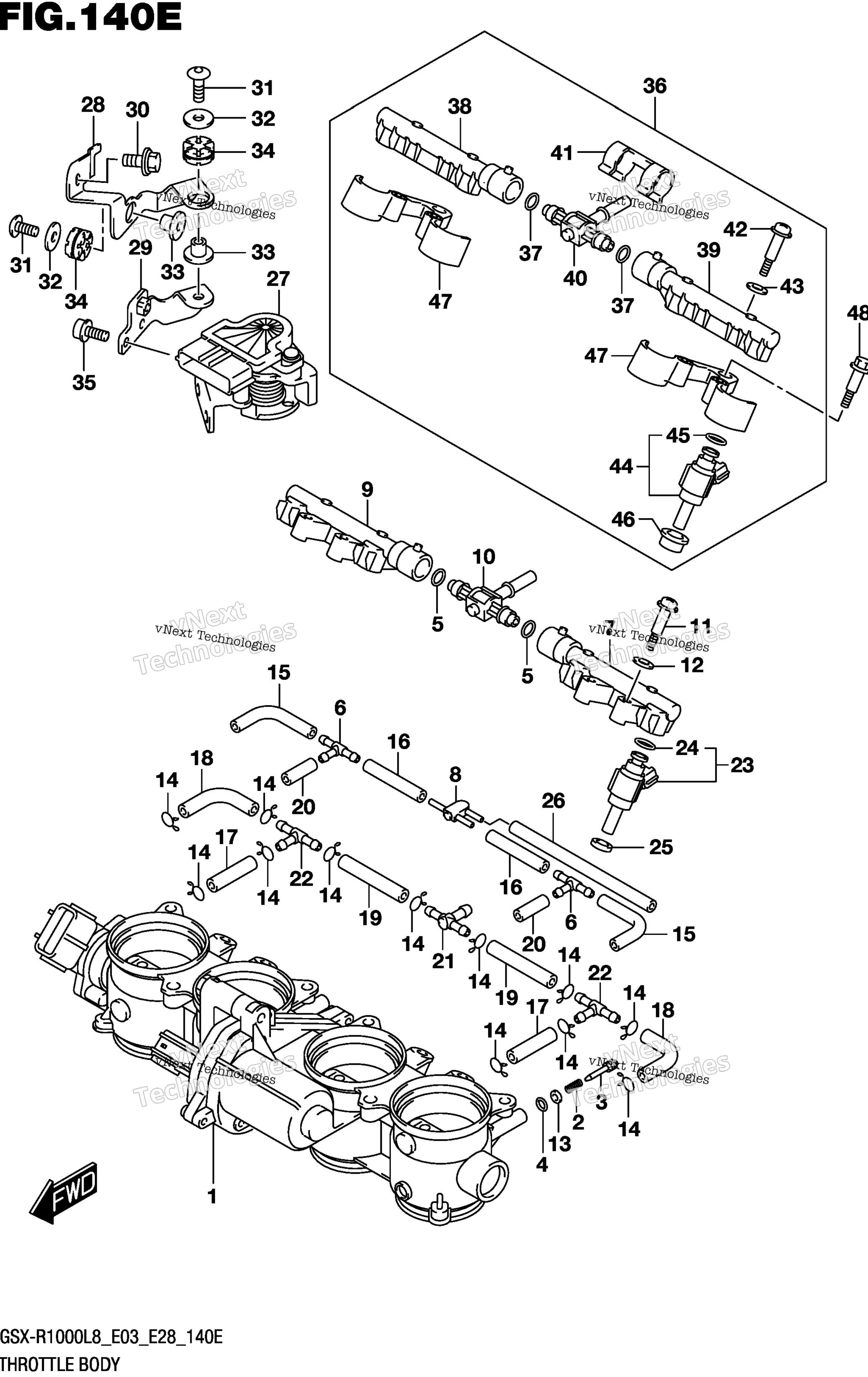 Дроссельный узел (Gsx-R1000al8 E33)