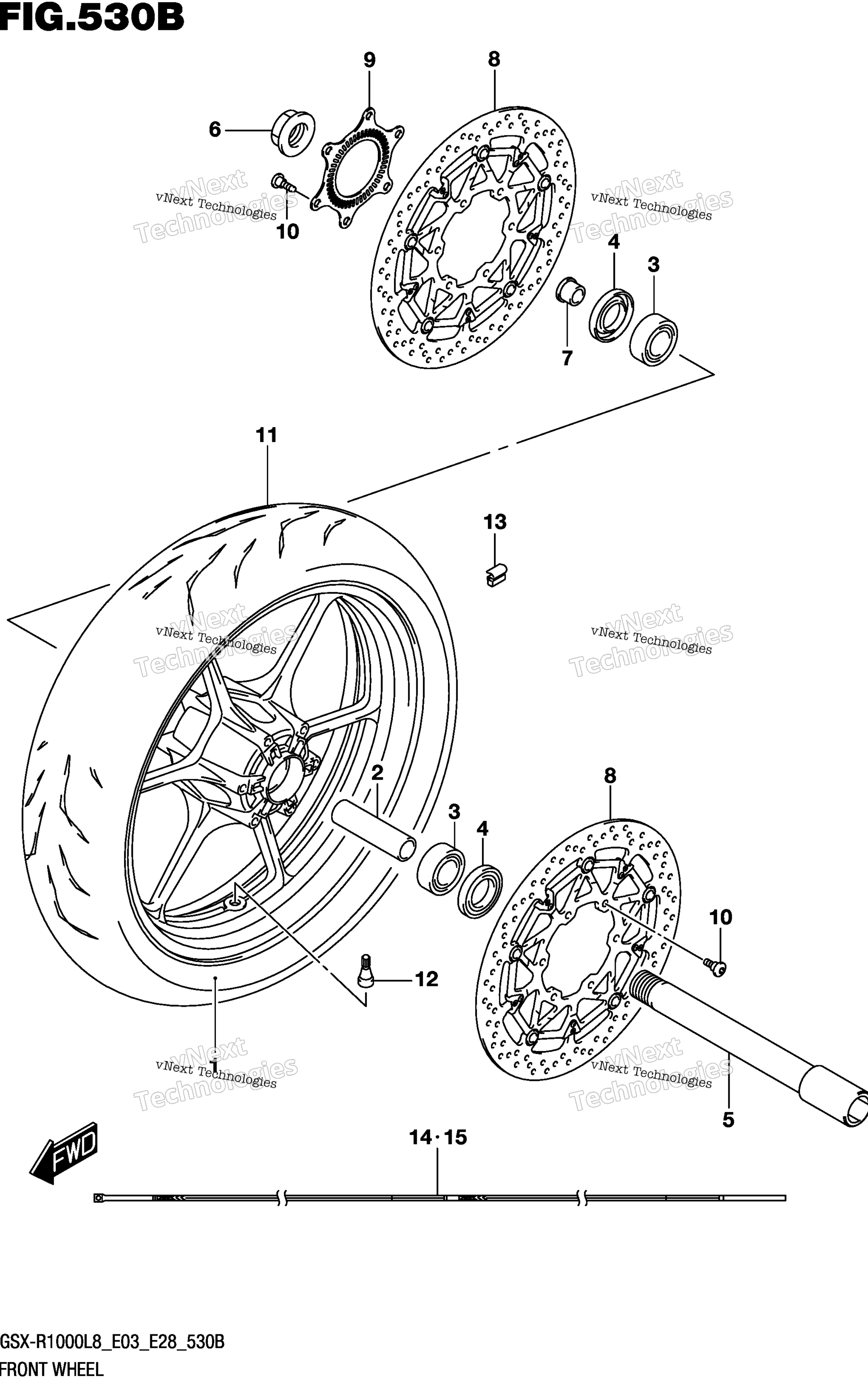 Переднее колесо (Gsx-R1000l8 E03) (For Ykv)
