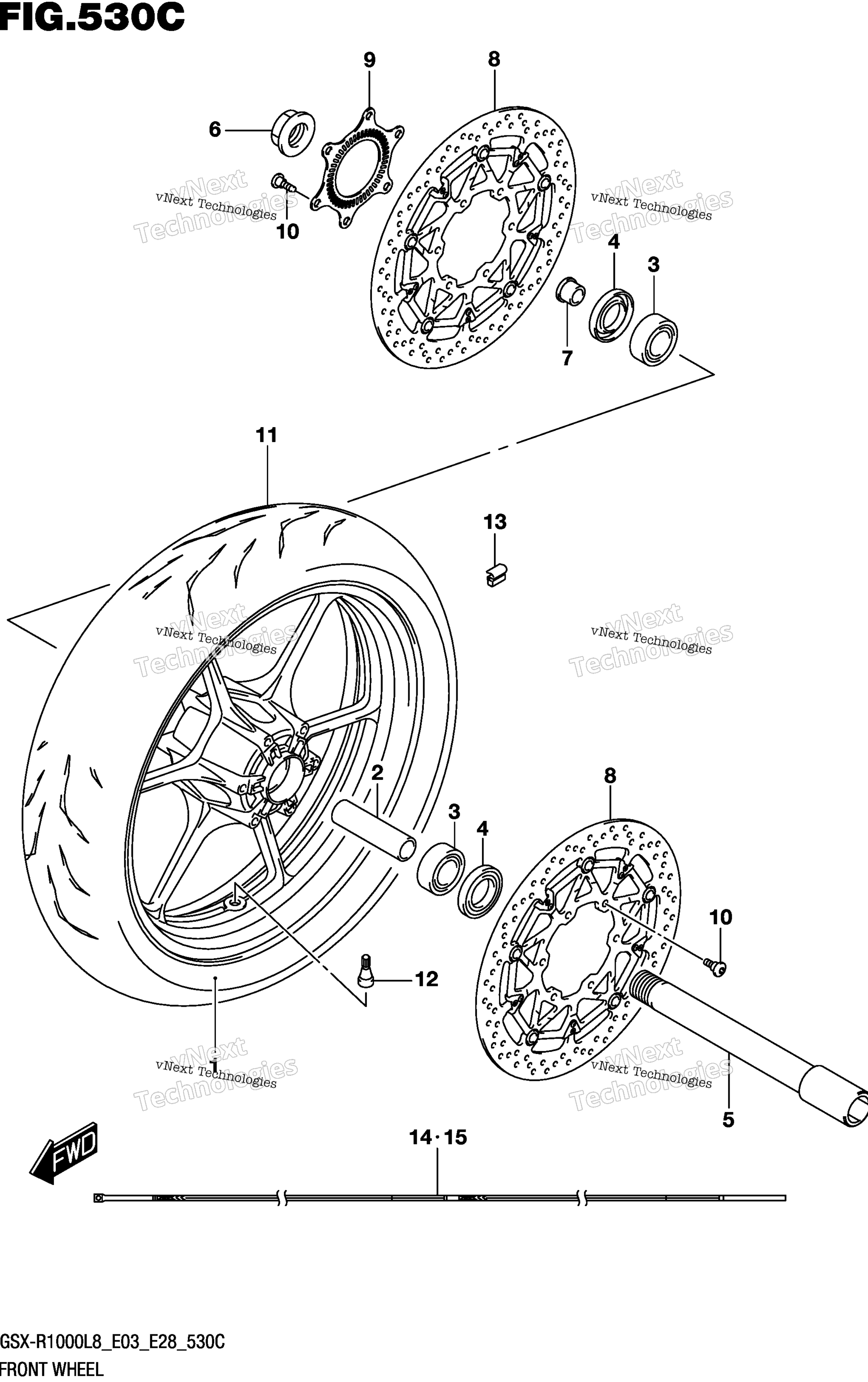 Переднее колесо (Gsx-R1000l8 E33) (For Ykv)