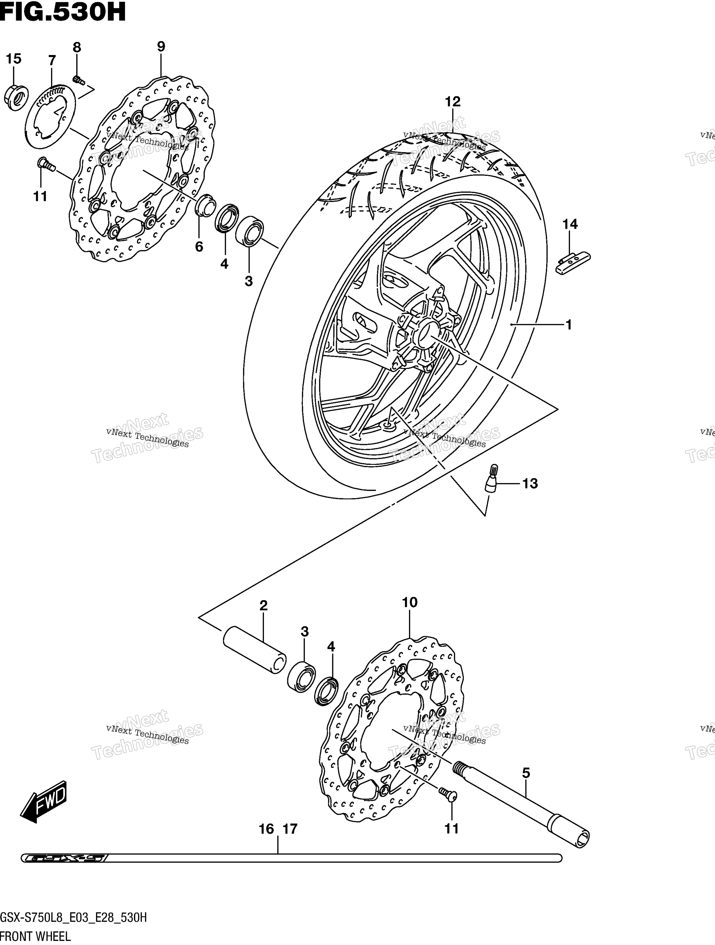 Переднее колесо (Gsx-S750azl8 E33)