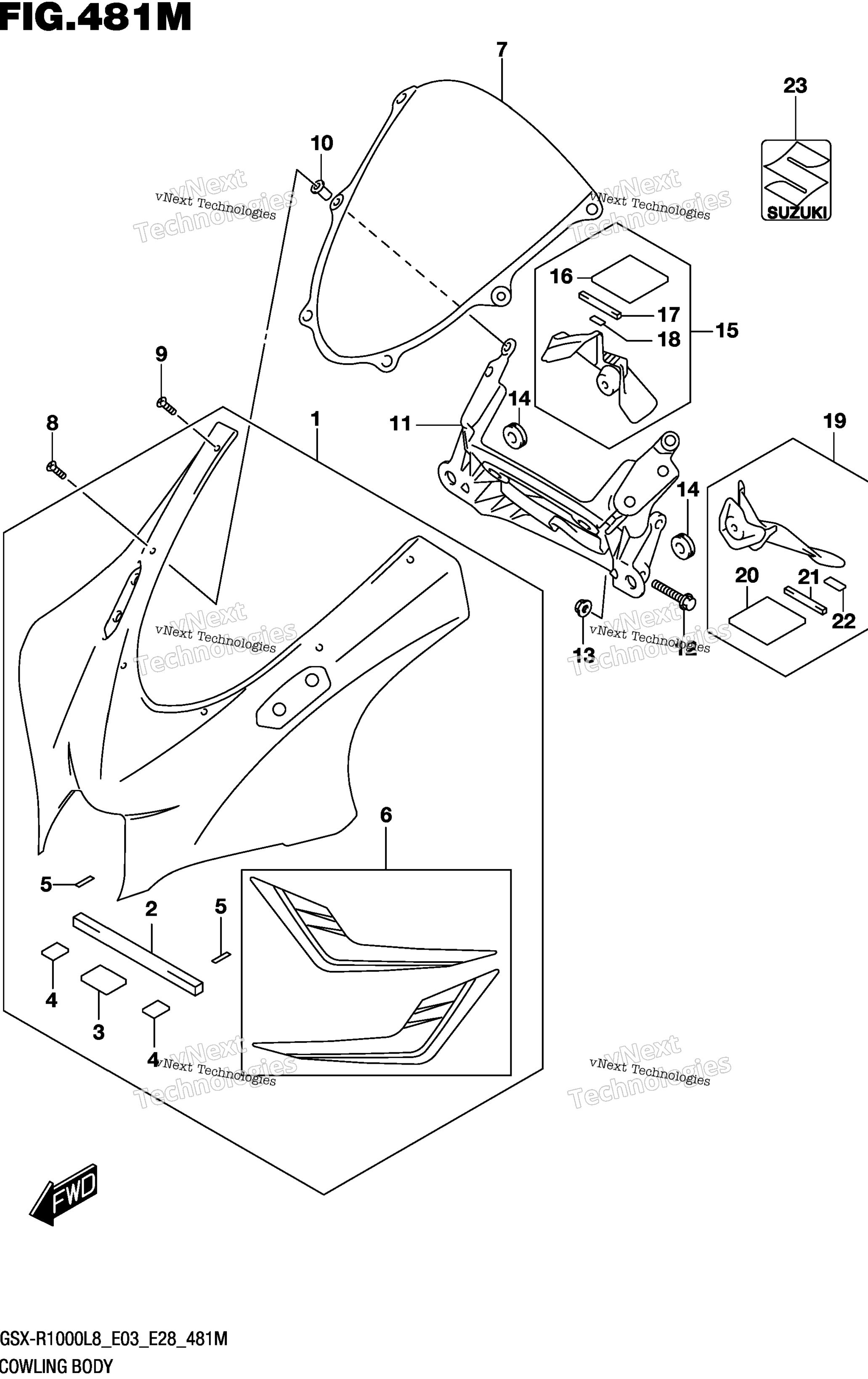 Обтекатель (Gsx-R1000rzl8 E28)
