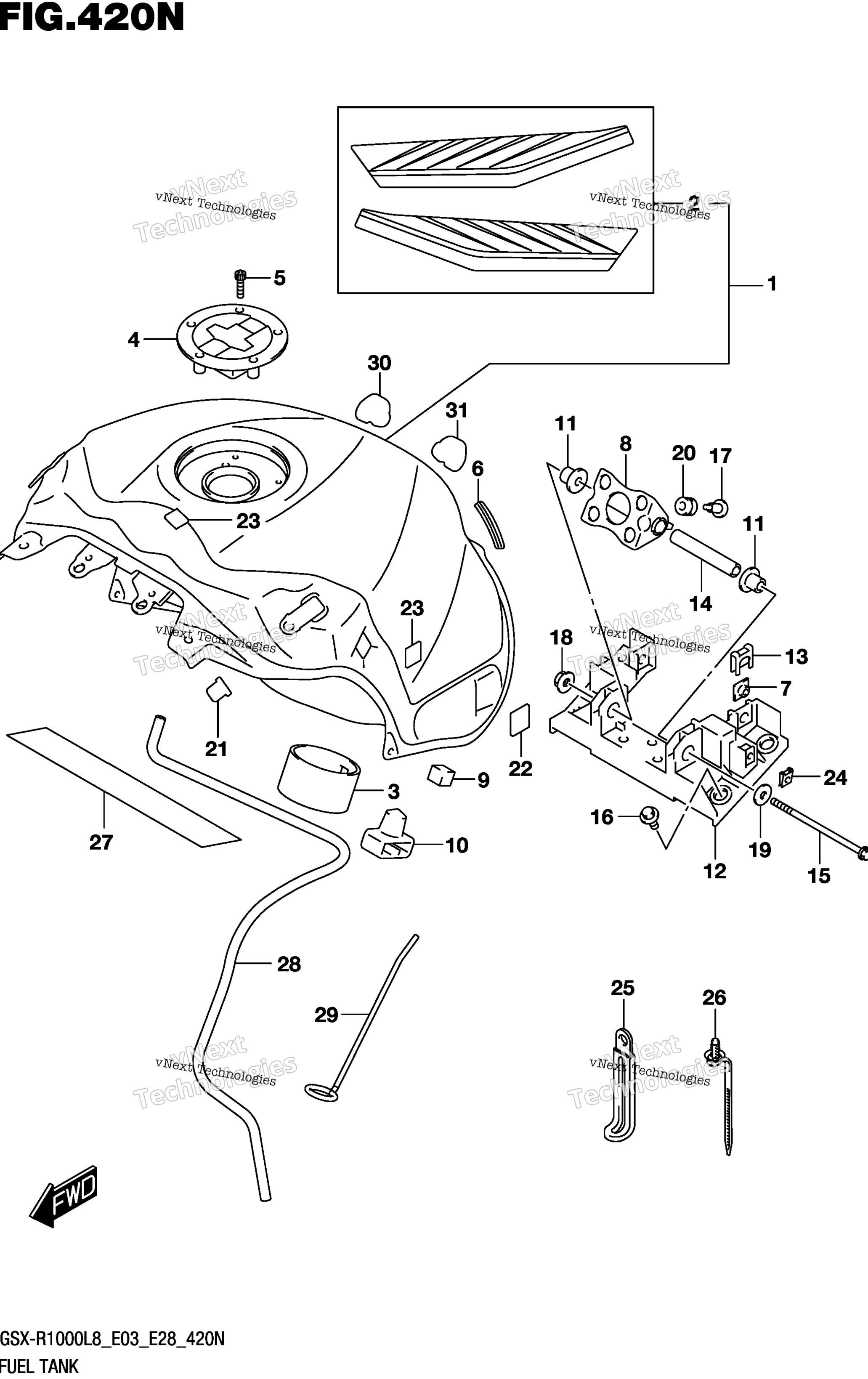 Топливный бак (Gsx-R1000rzl8 E33)