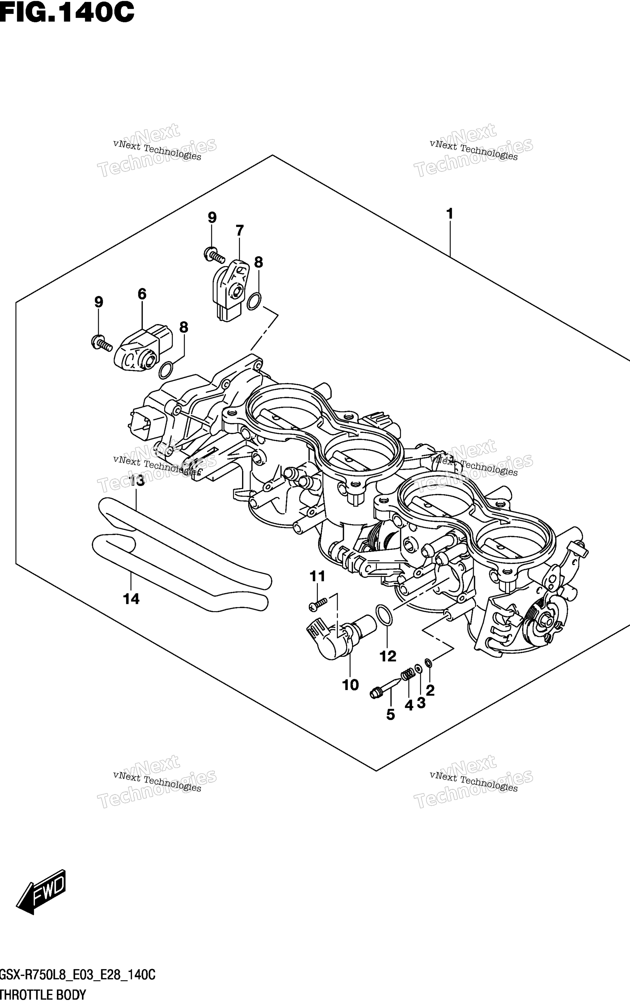 Дроссельный узел (Gsx-R750l8 E33)