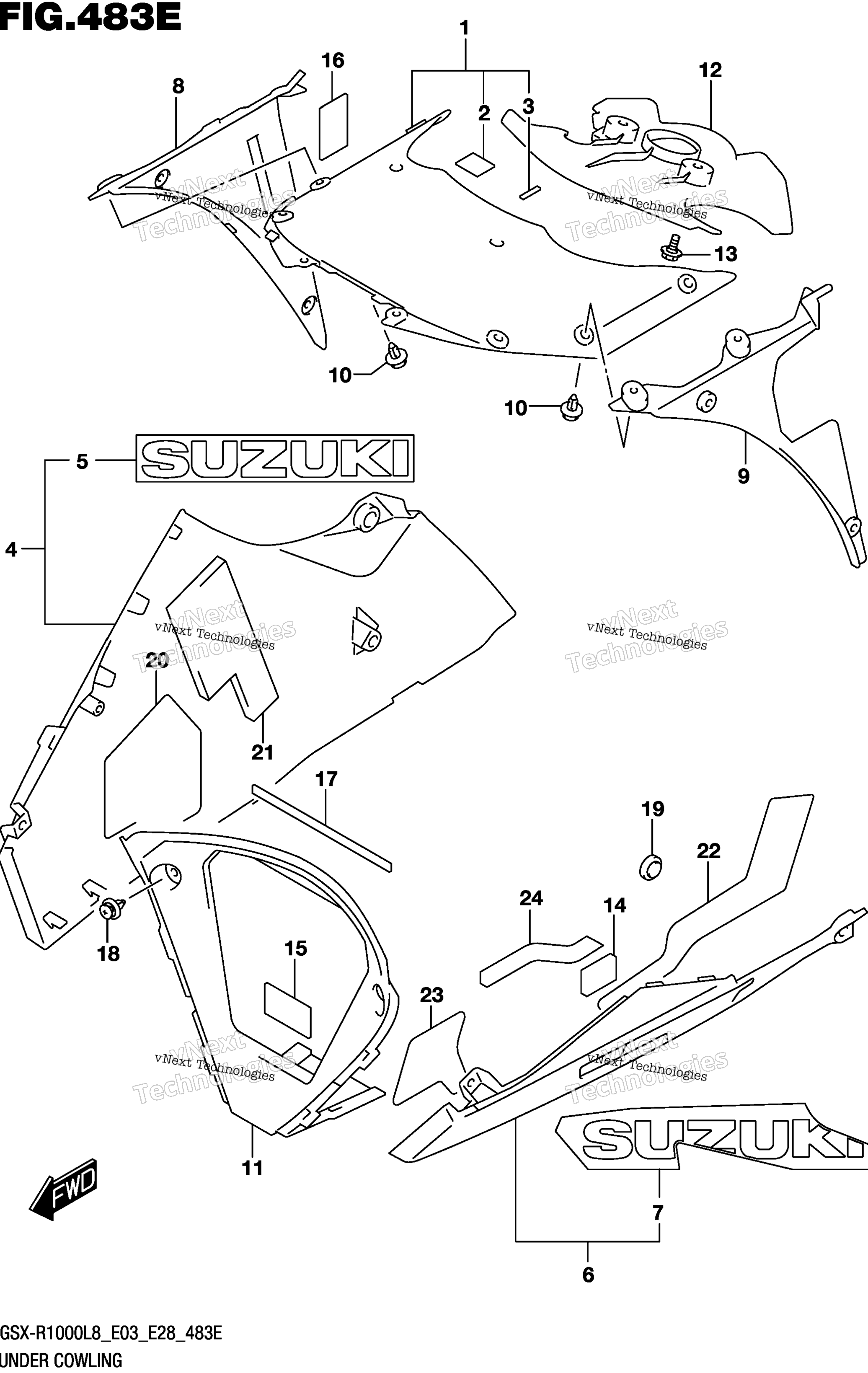 Нижний обтекатель (Gsx-R1000al8 E33)