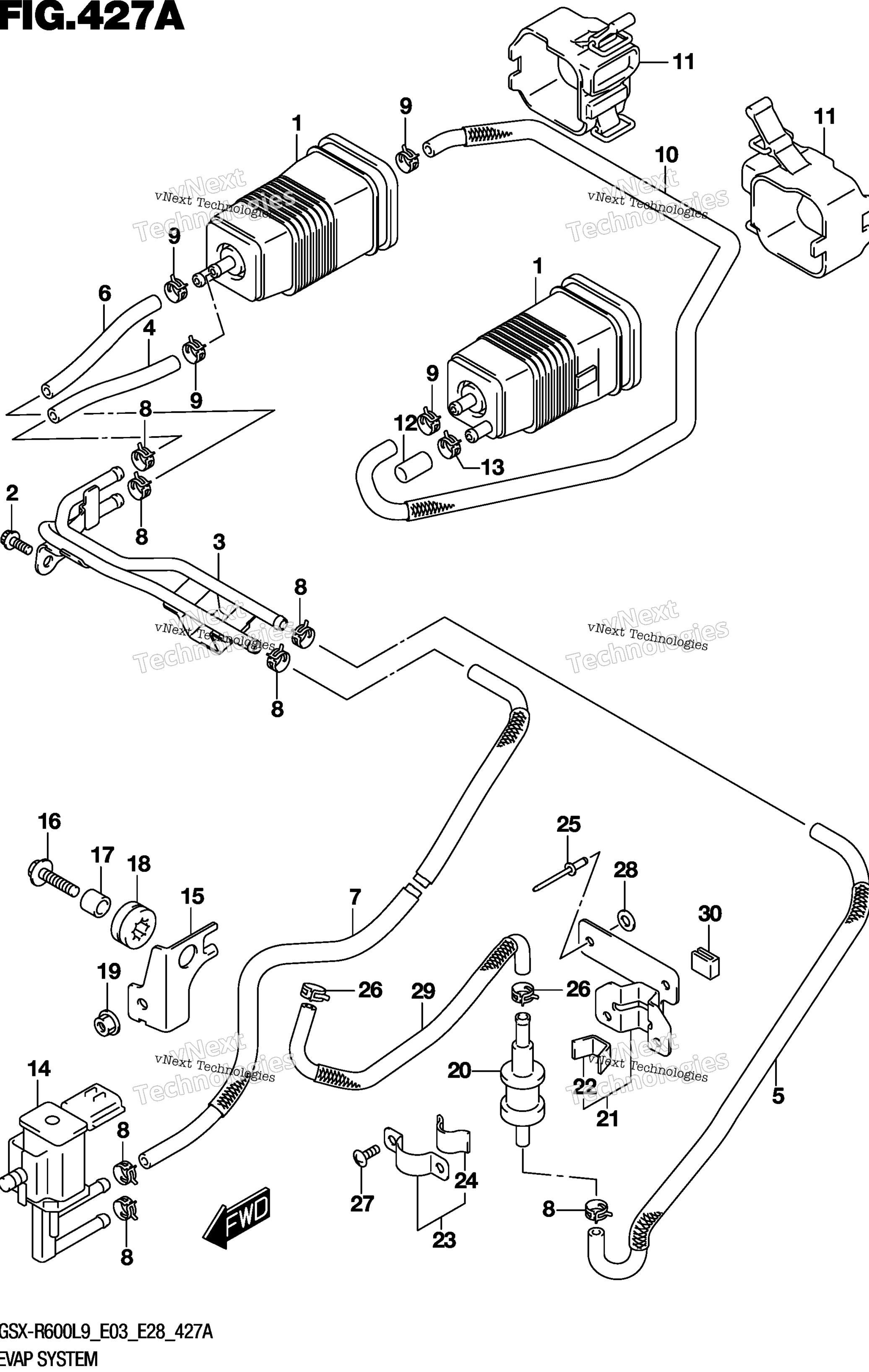 Система испарения (Gsx-R600l9 E33)
