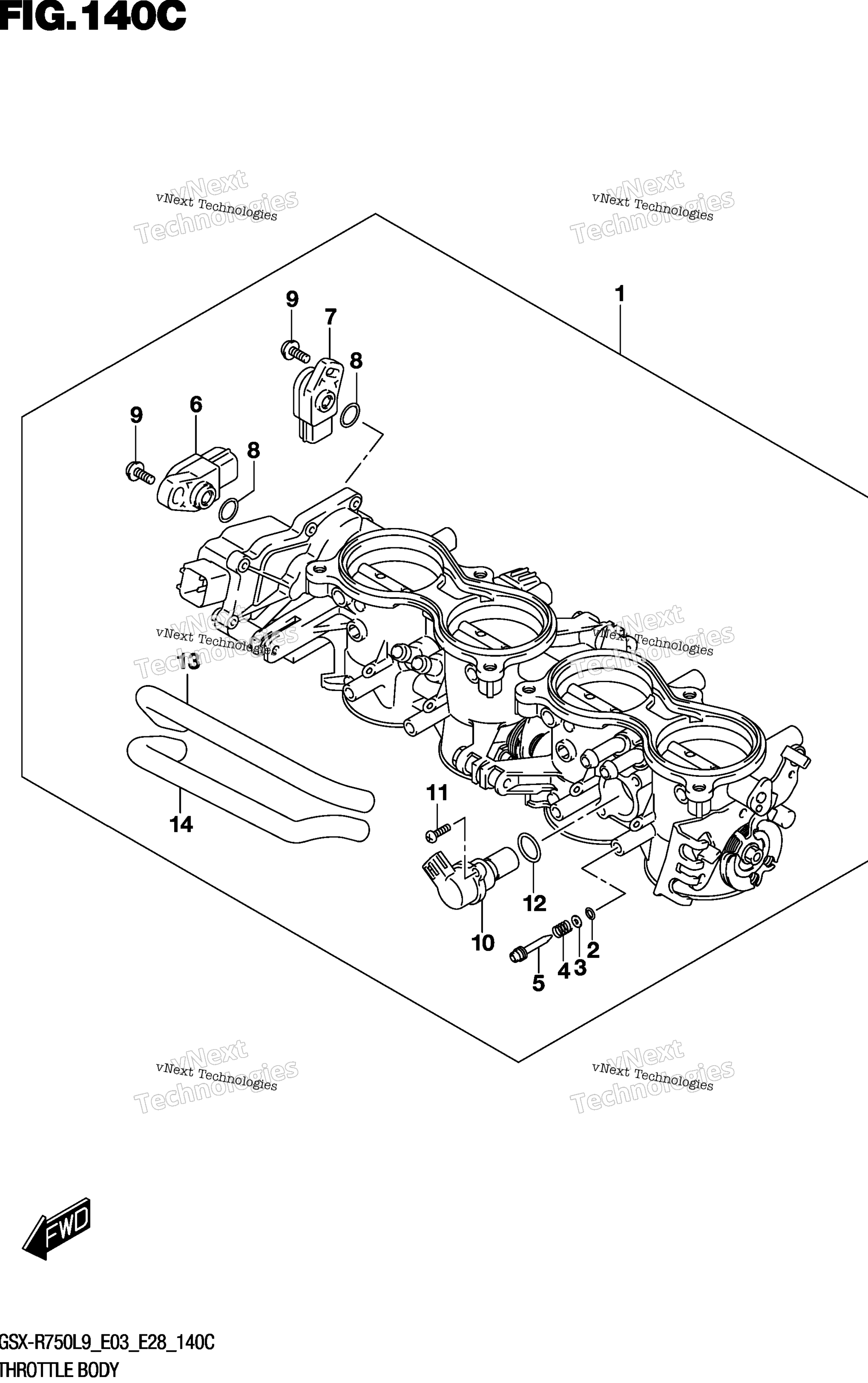 Дроссельный узел (Gsx-R750l9 E33)