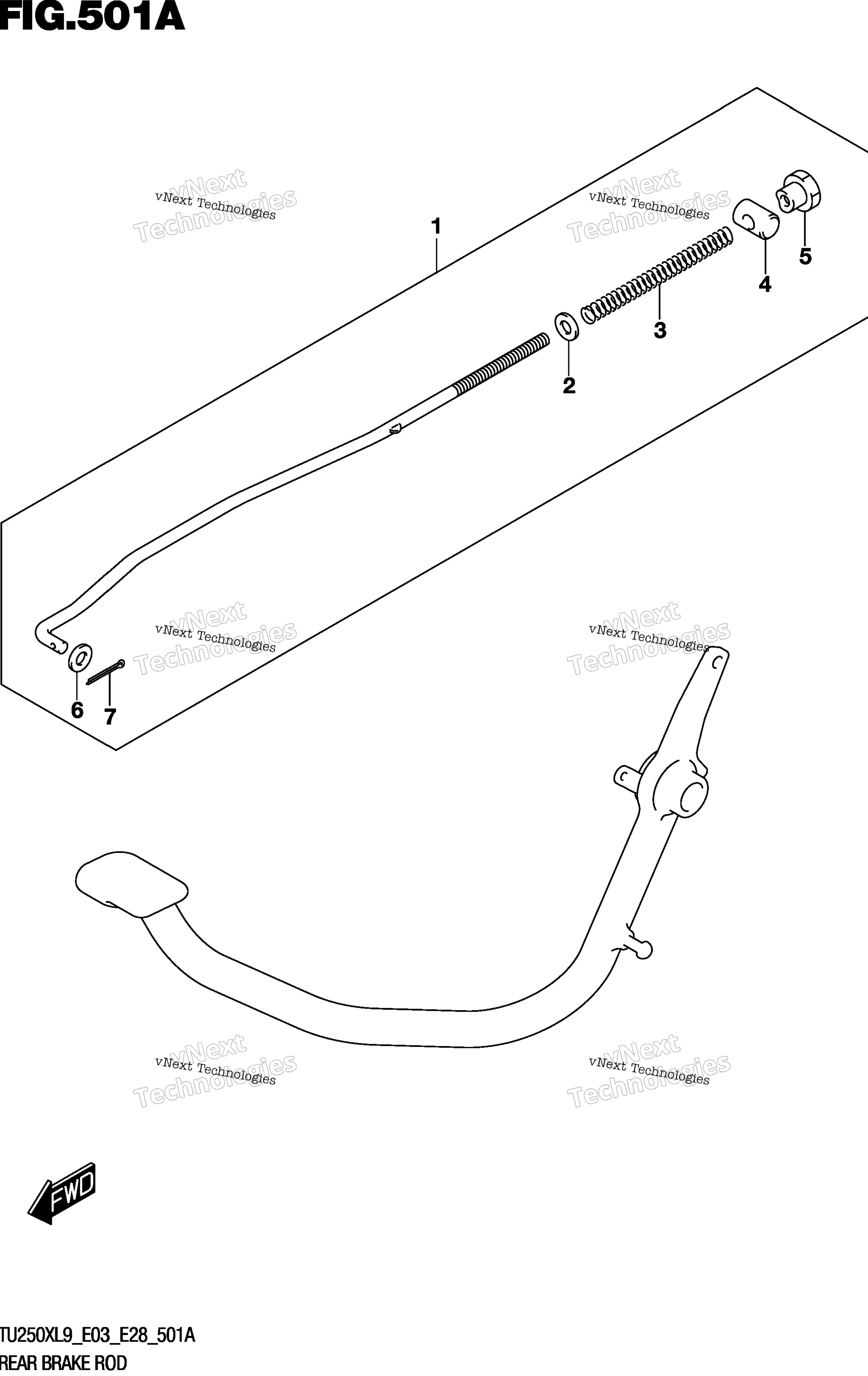 Задняя часть Brake Rod