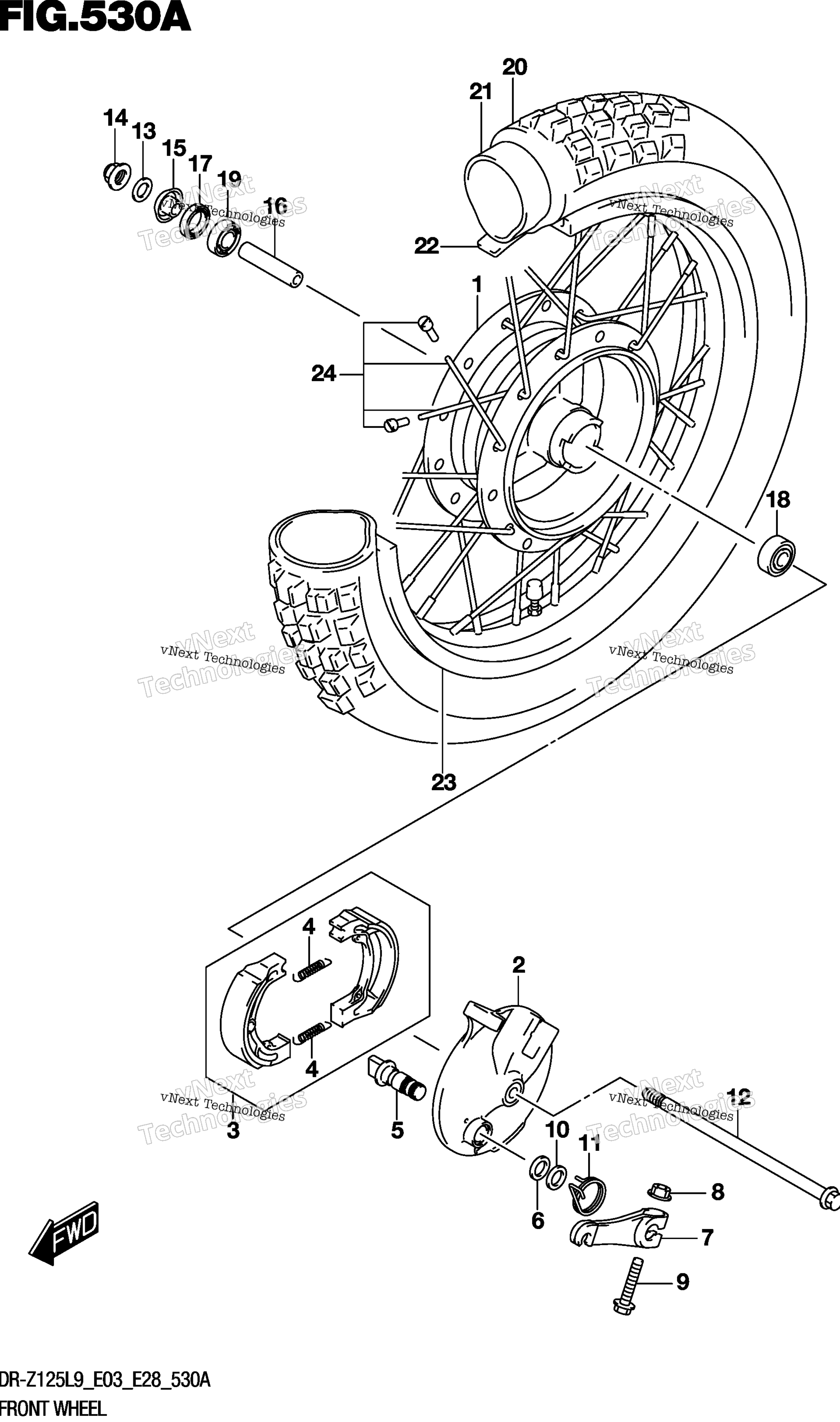 Переднее колесо (Dr-Z125l9 E28)