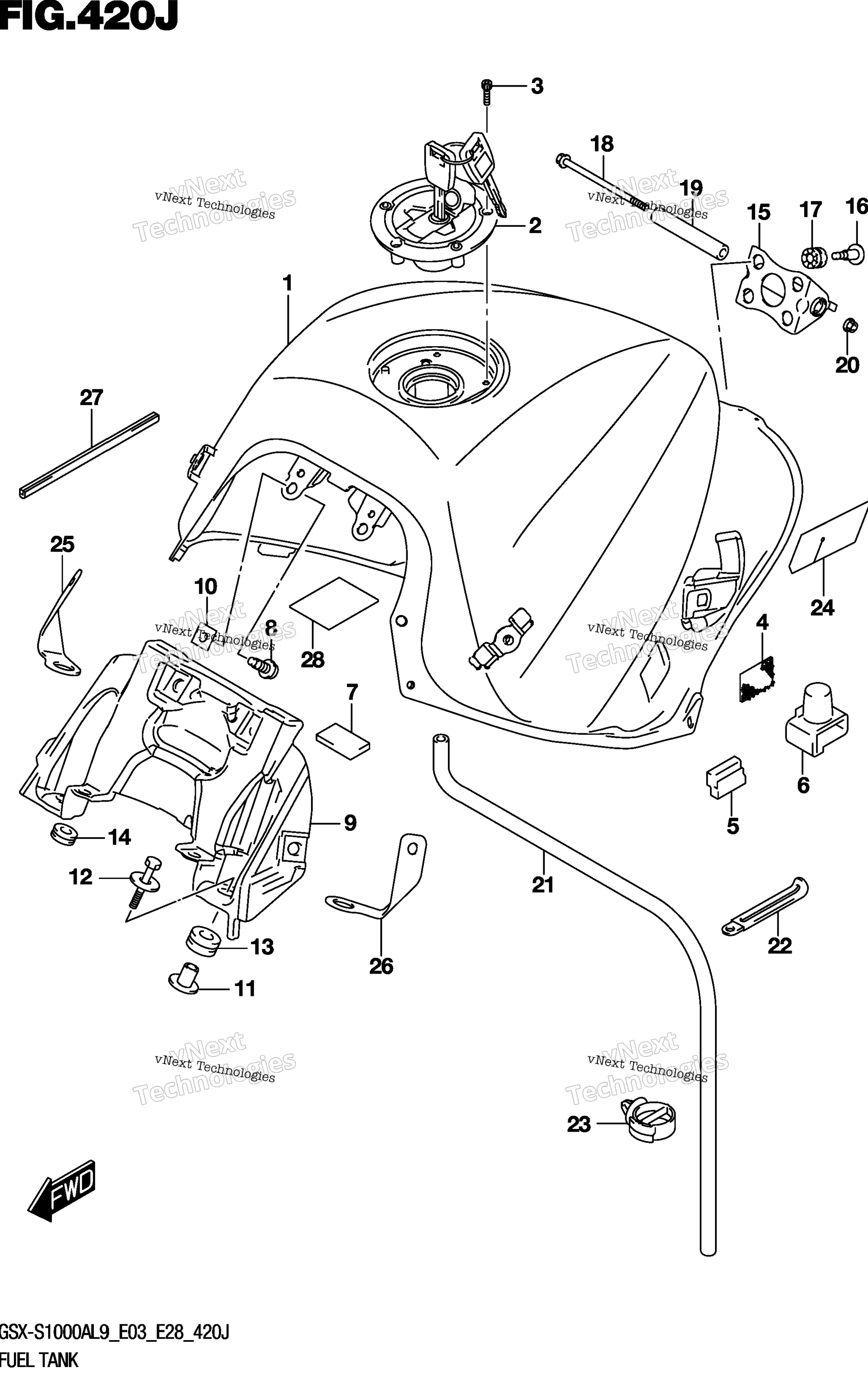 Топливный бак (Gsx-S1000azl9 E33)
