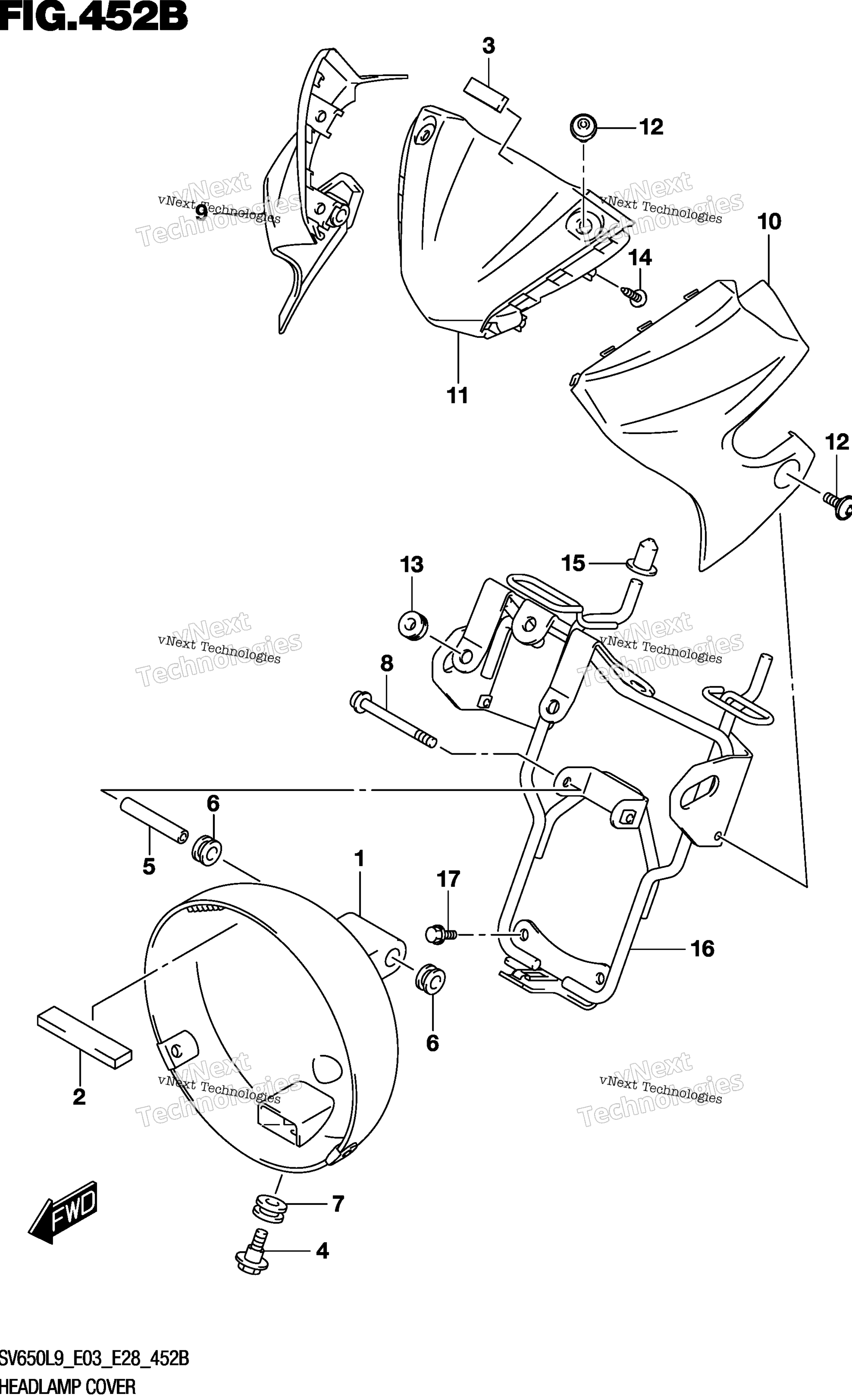 Крышка фары (Sv650l9 E33)