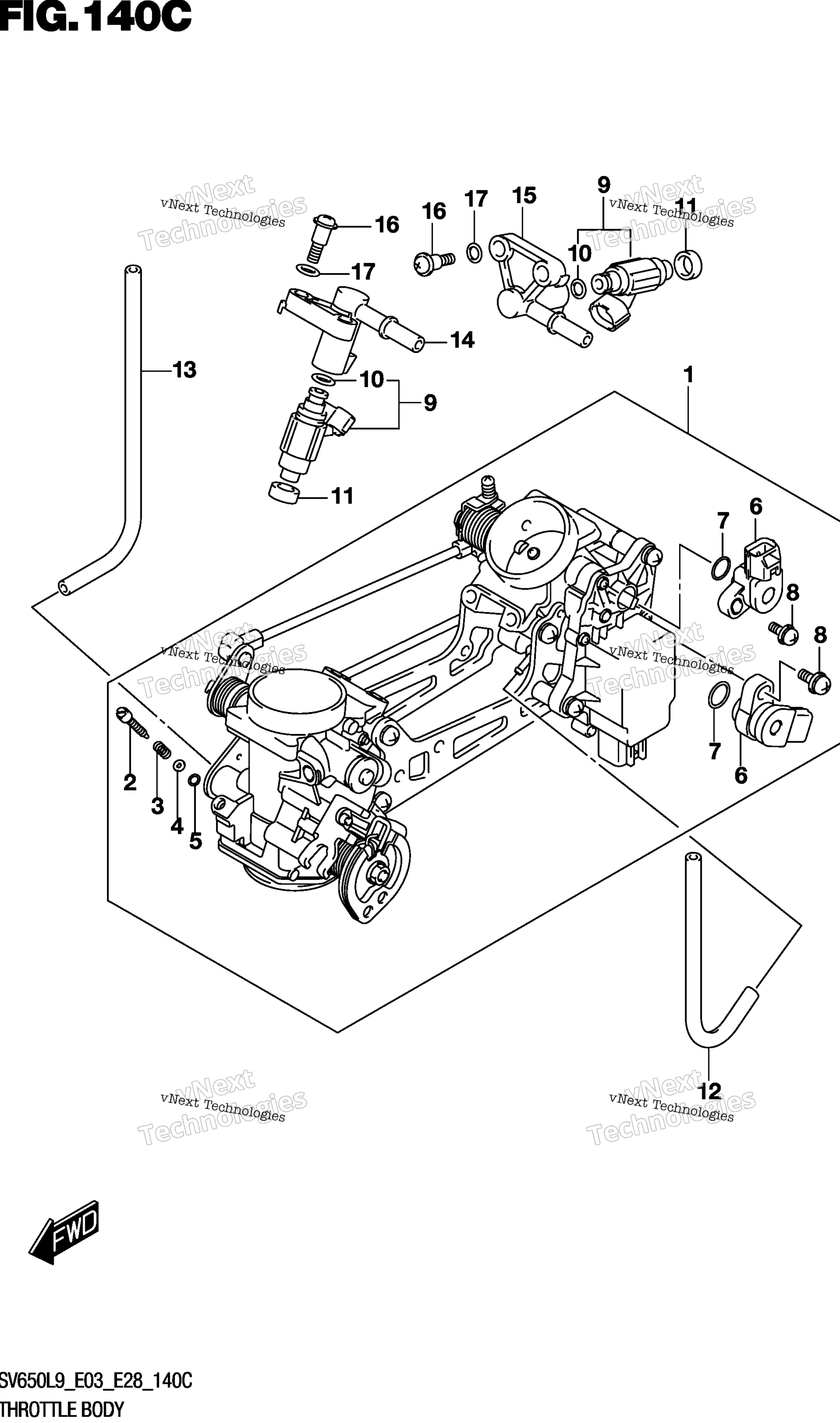 Дроссельный узел (Sv650al9 E28)
