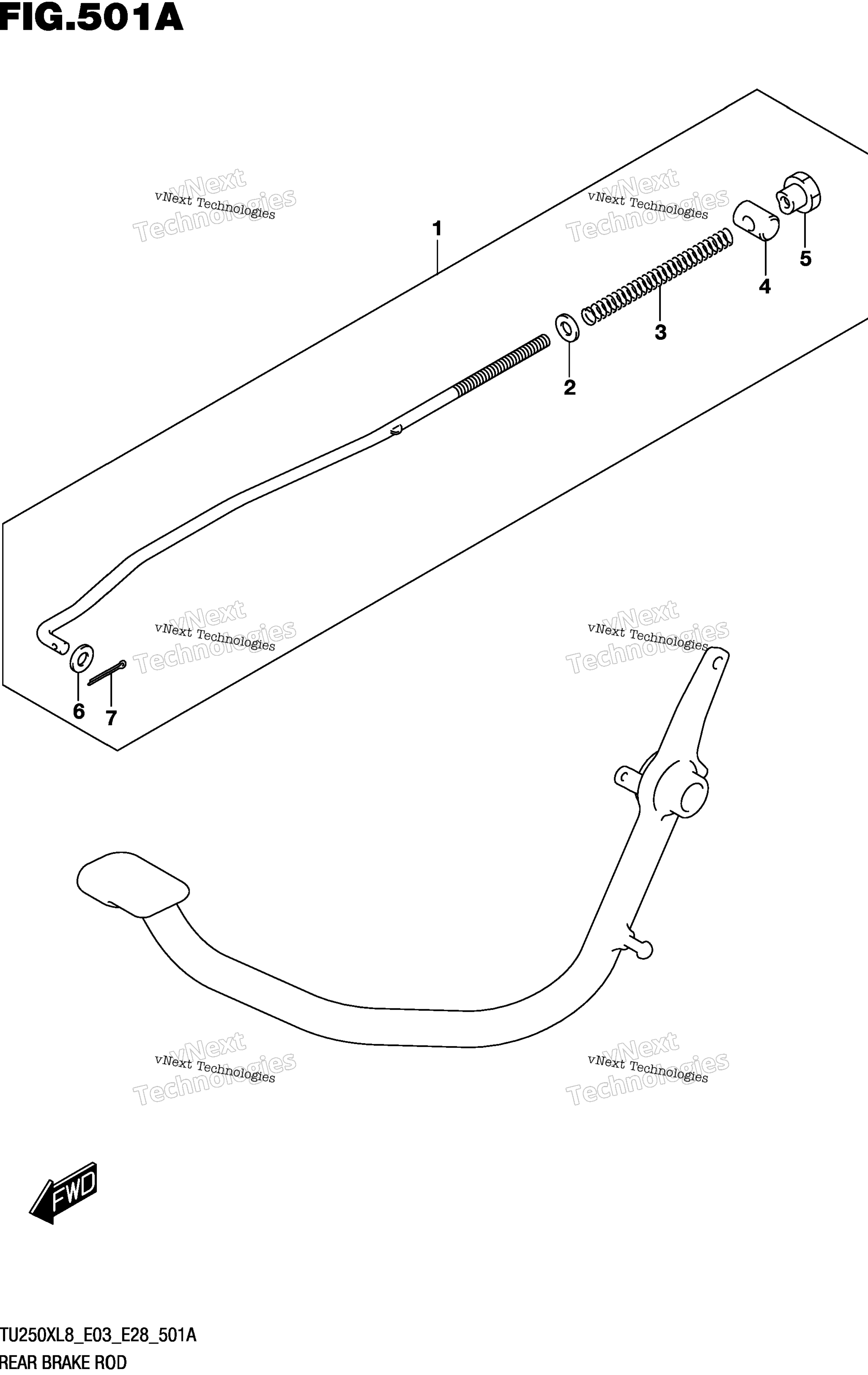 Задняя часть Brake Rod