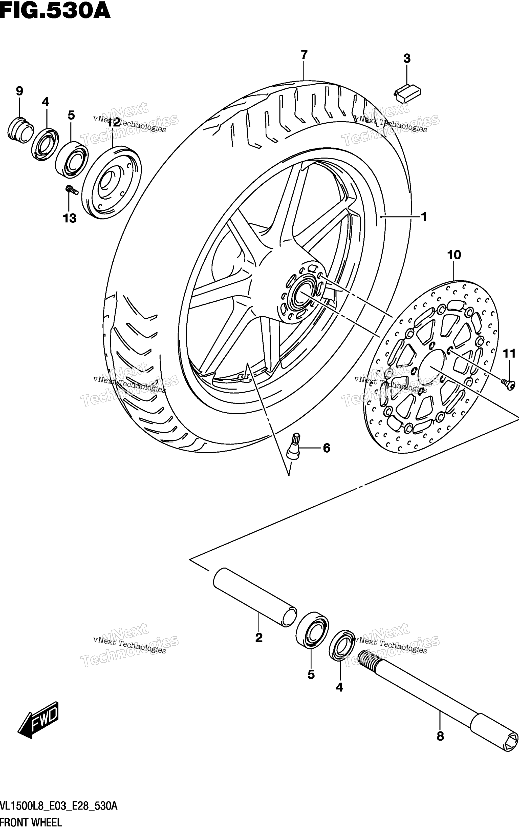 Переднее колесо (Vl1500bl8 E03)