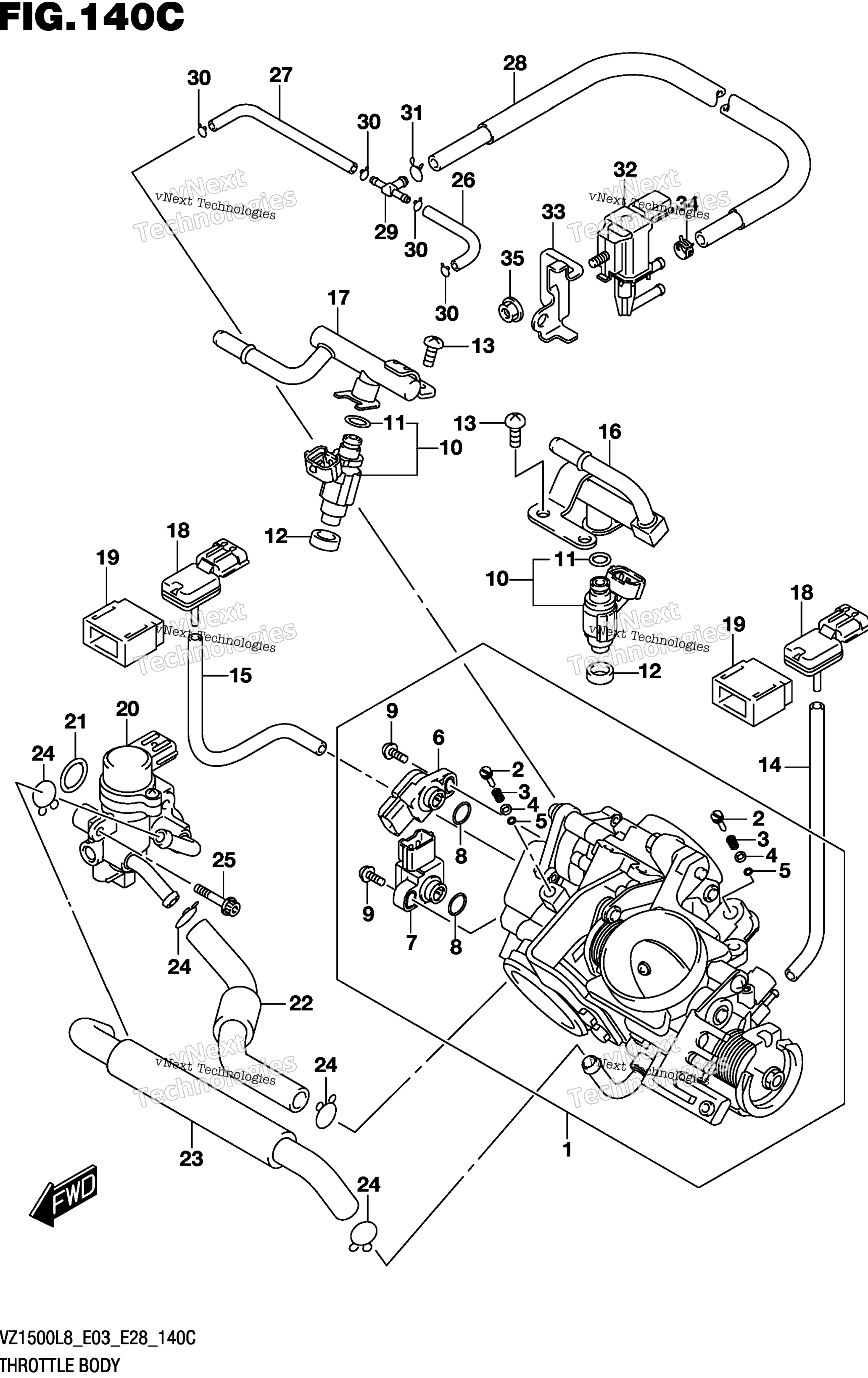 Дроссельный узел (Vz1500l8 E33)
