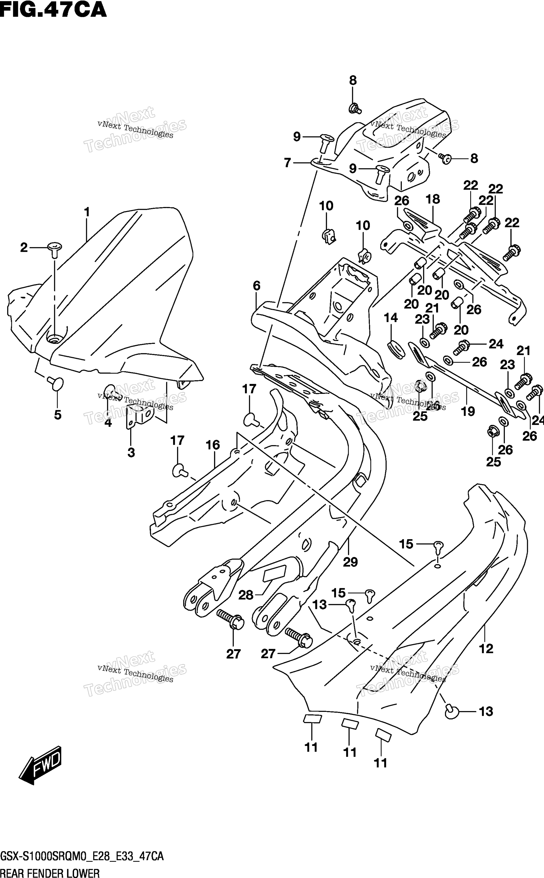 Задняя часть Fender Lower