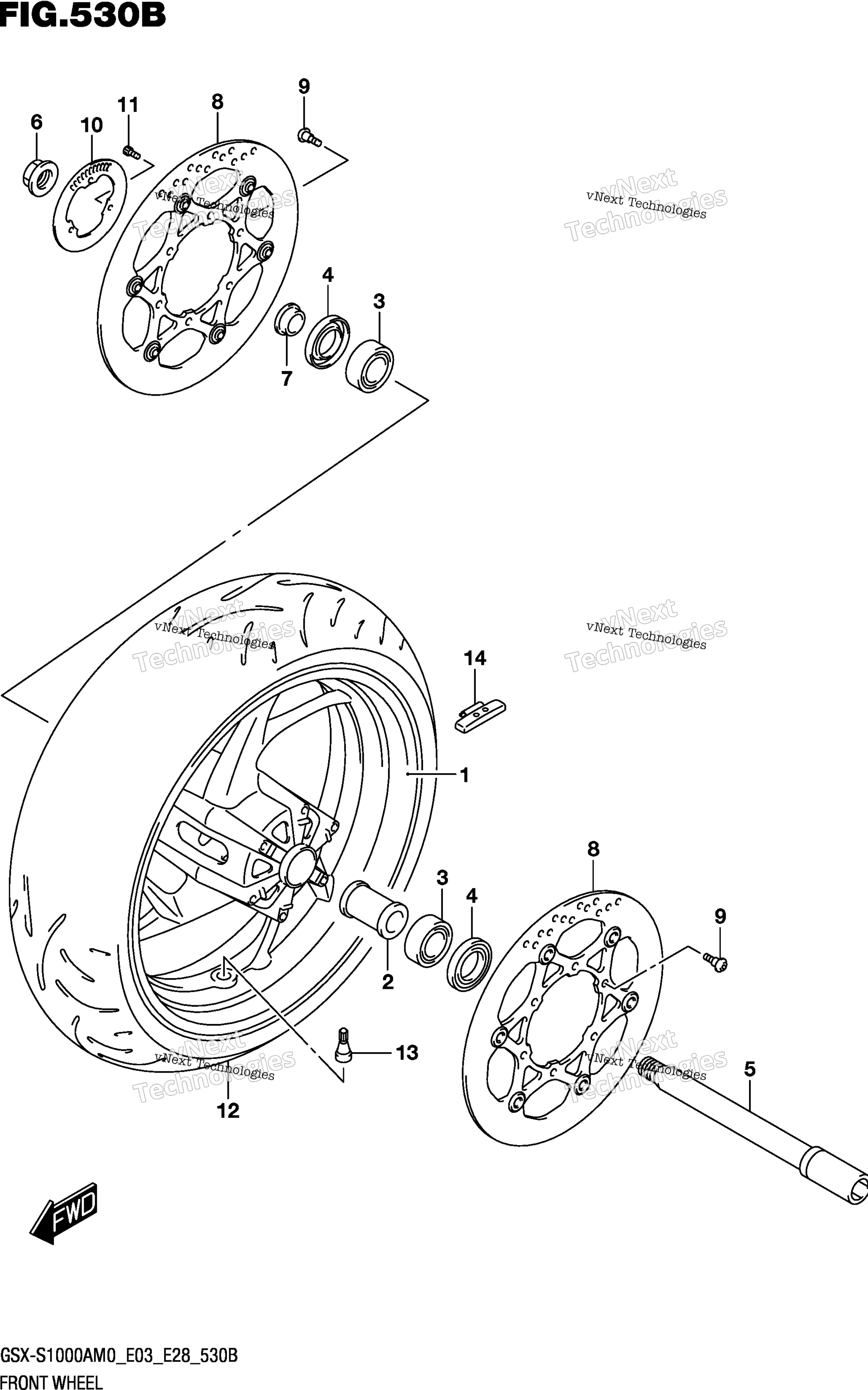 Переднее колесо (Gsx-S1000a)