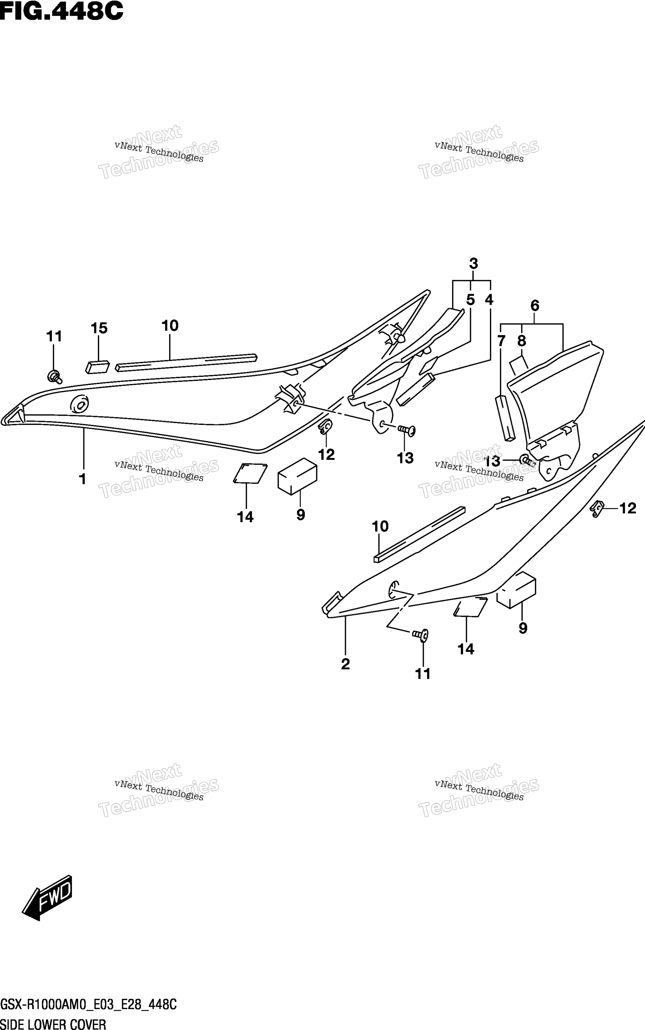 Side Lower крышка (Gsx R1000ra)