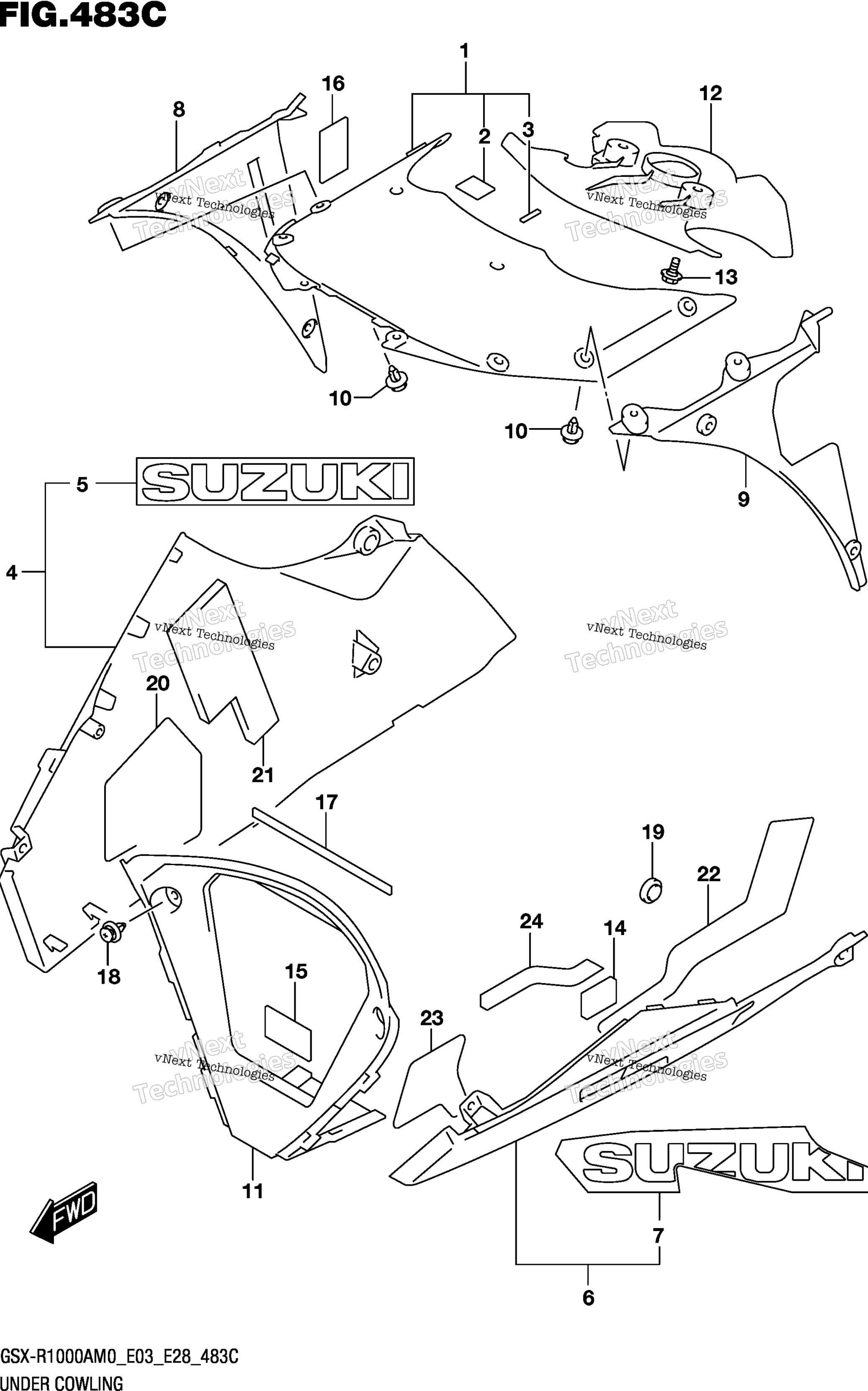 Нижний обтекатель (Gsx-R1000ra)