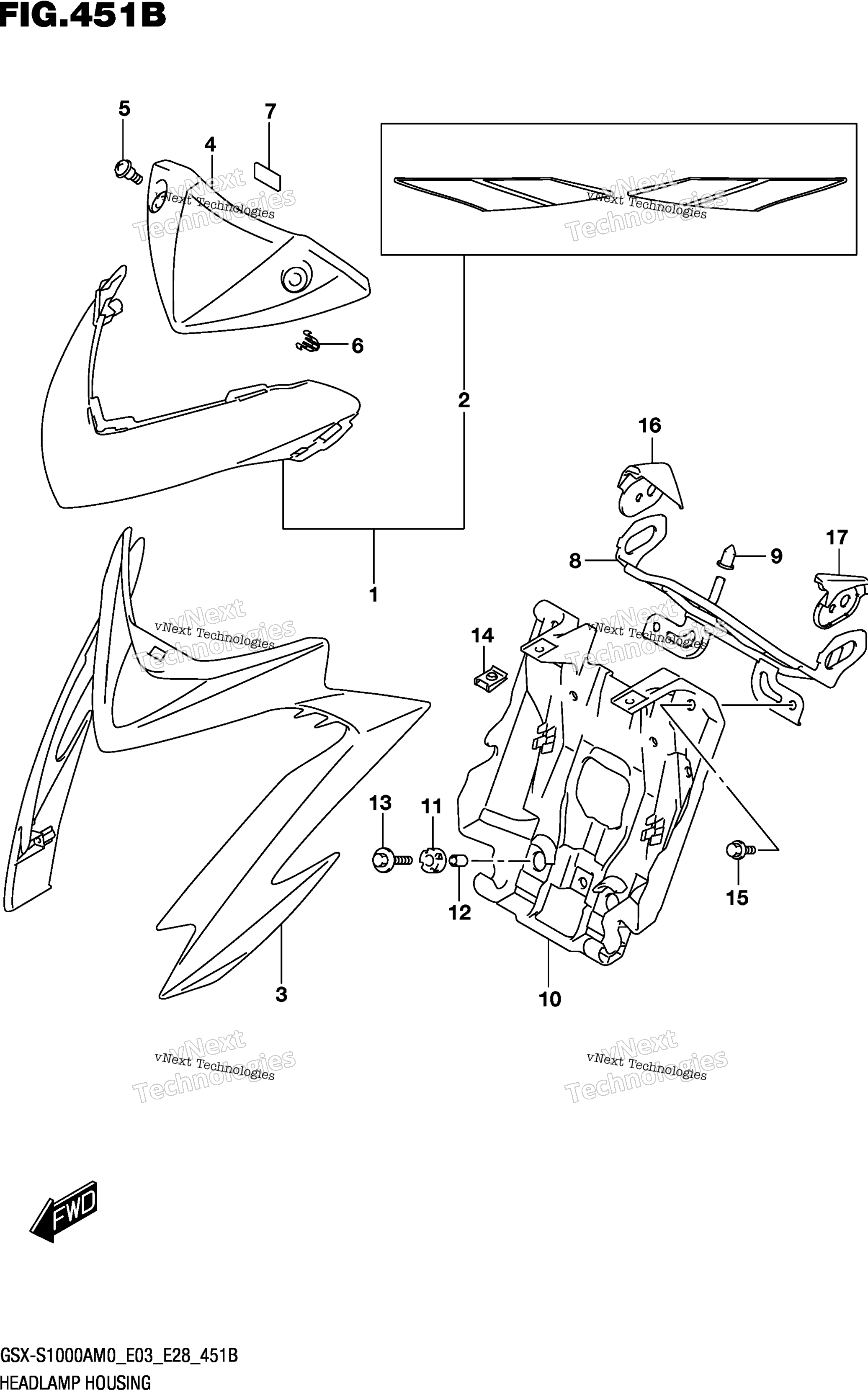 Корпус фары (Gsx-S1000za)
