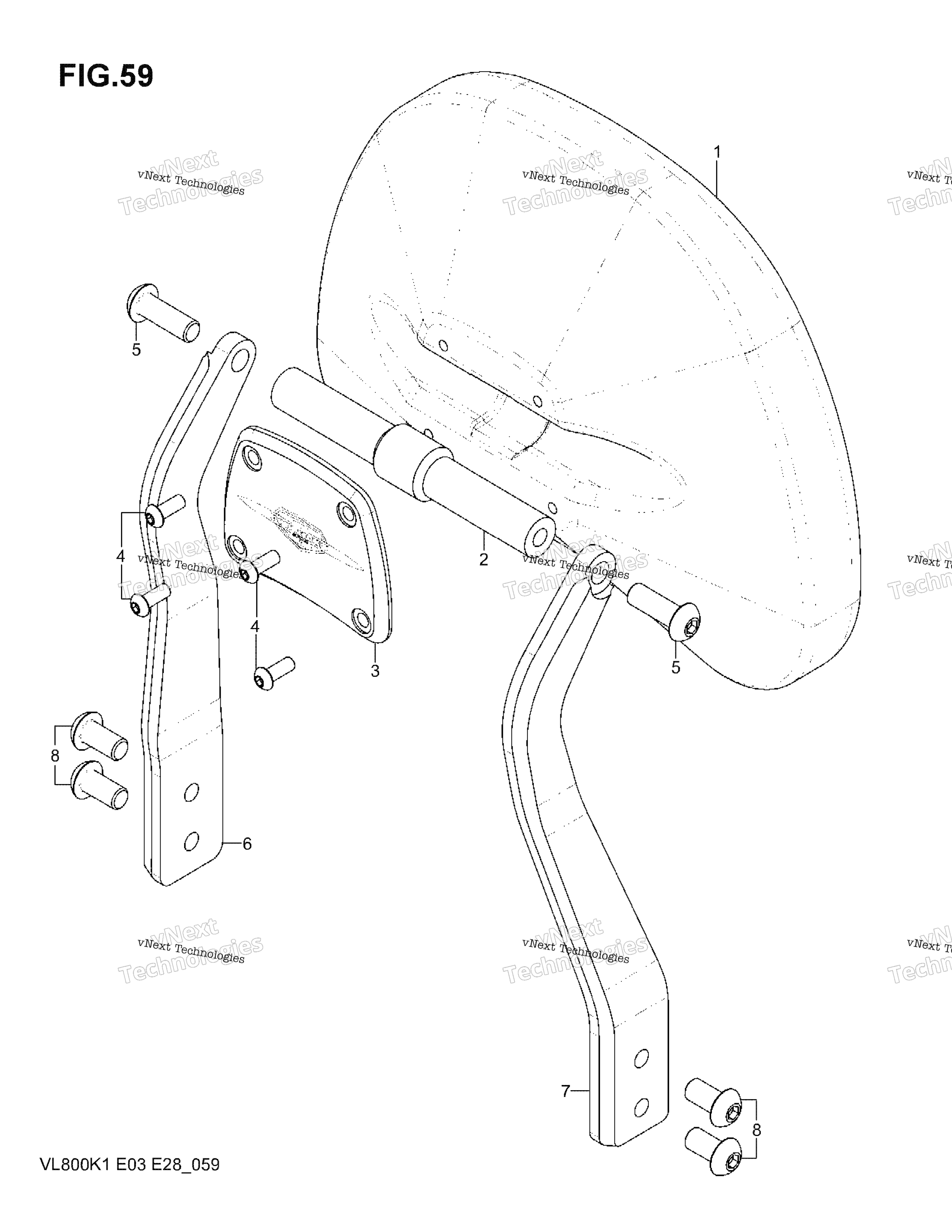 Backrest, Mounts, кофры C50t