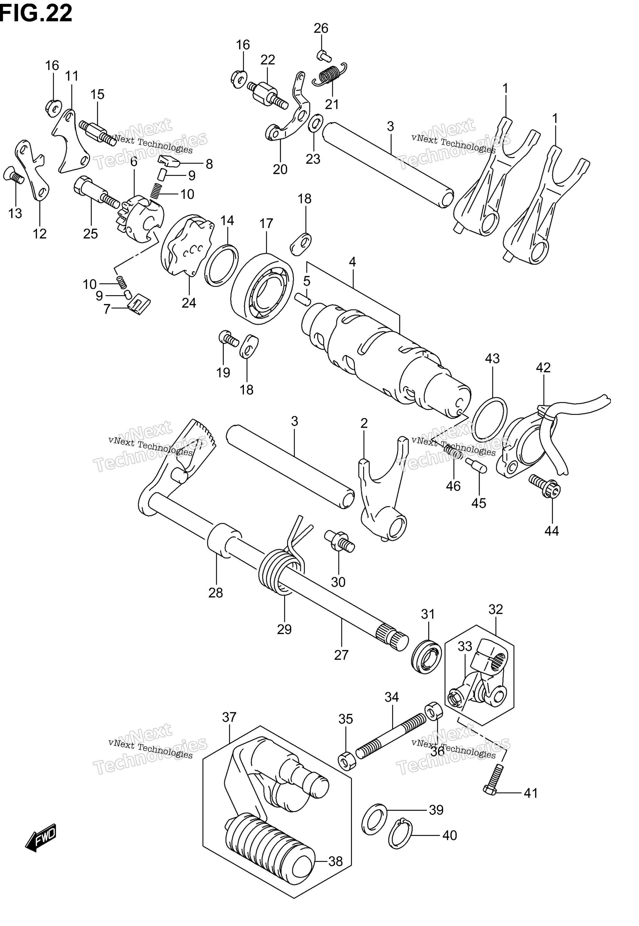 передача Shifting (Model K1 / K2 / K3 / K4)