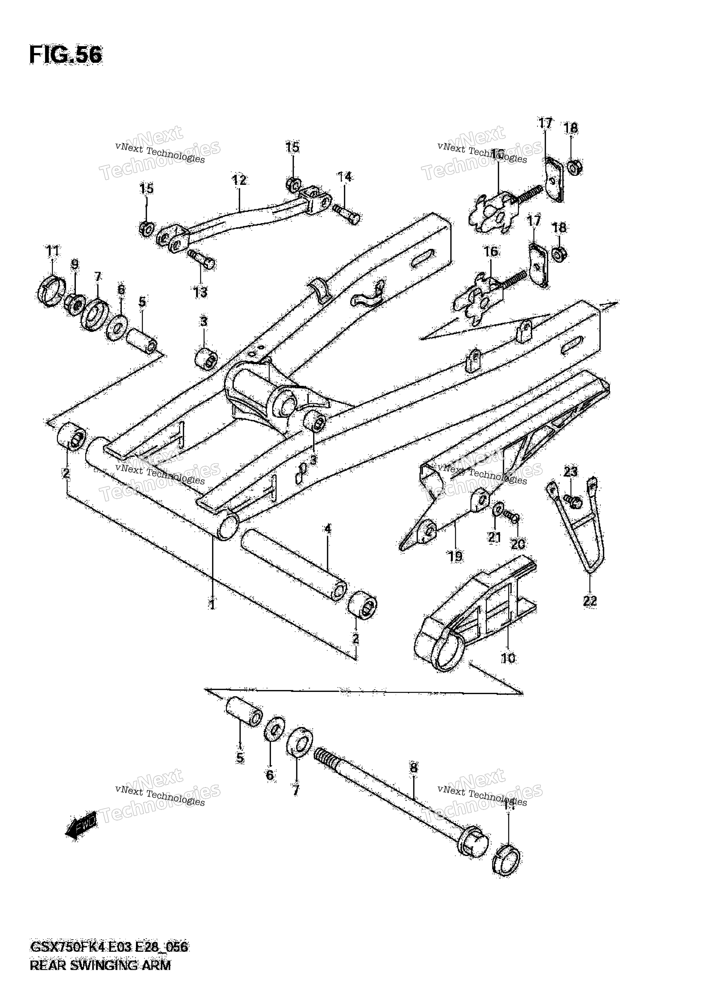 задний Swinging Arm