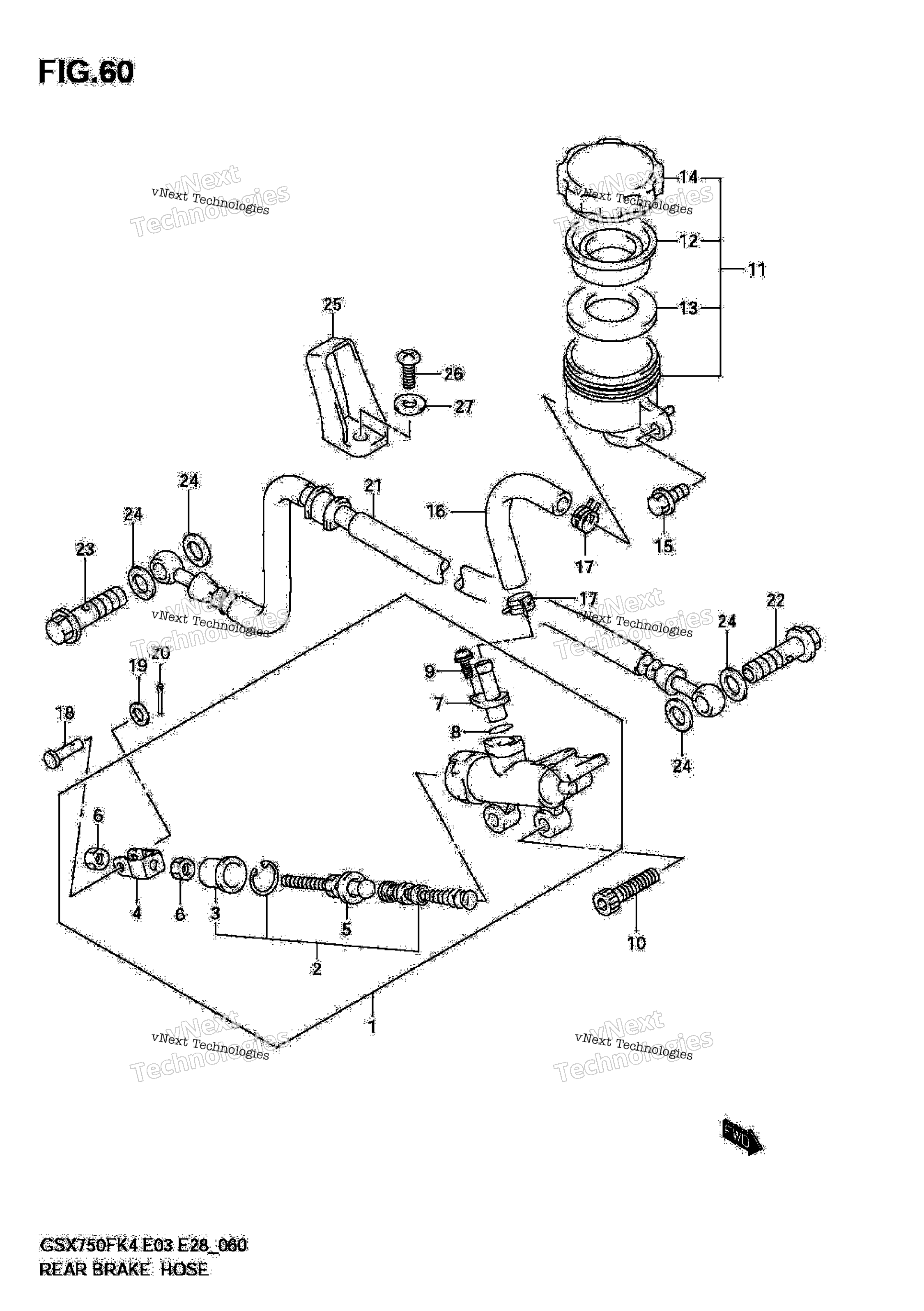 Задний главный цилиндр тормоза