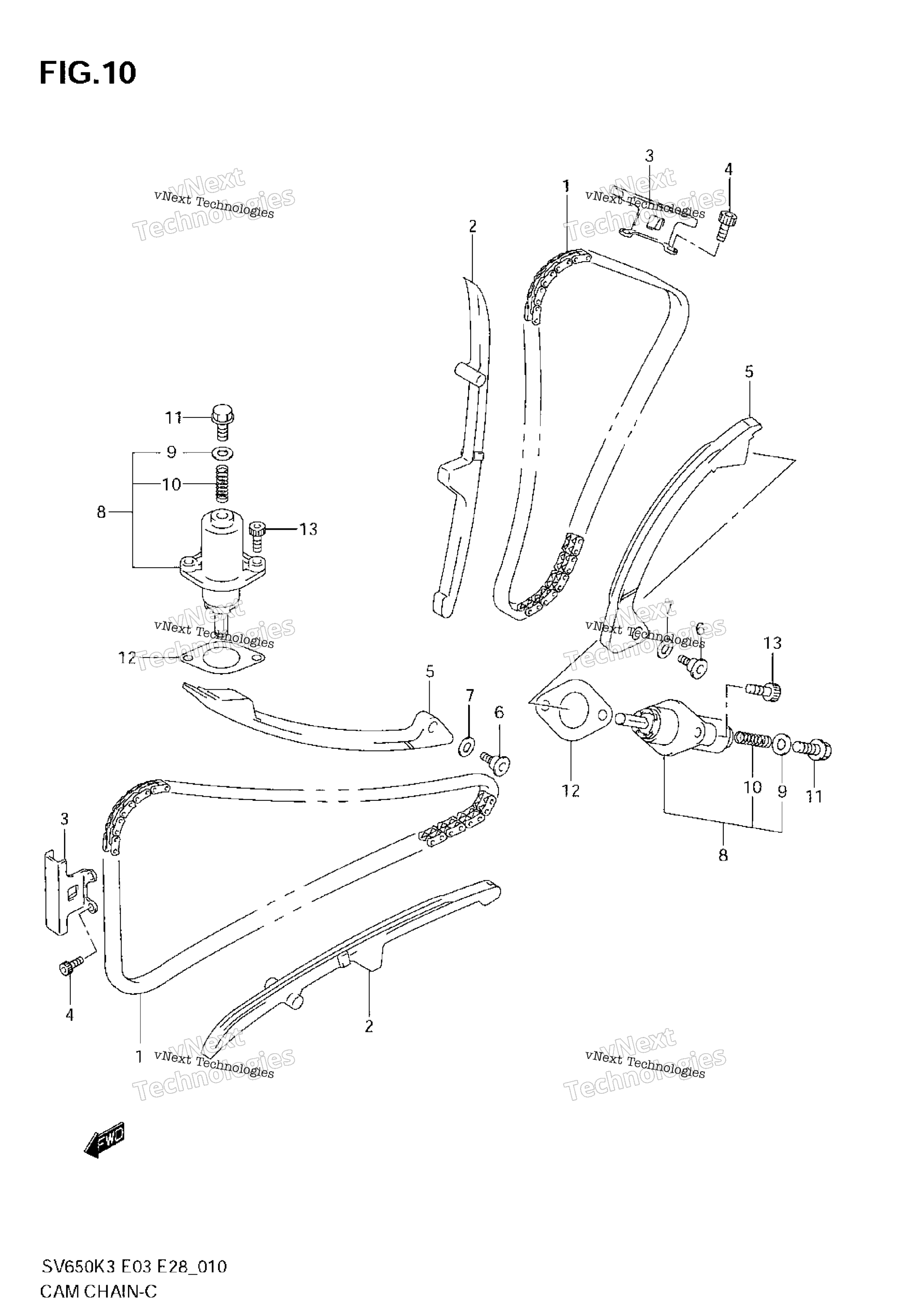 кулачок цепь (Model K3 / K4)