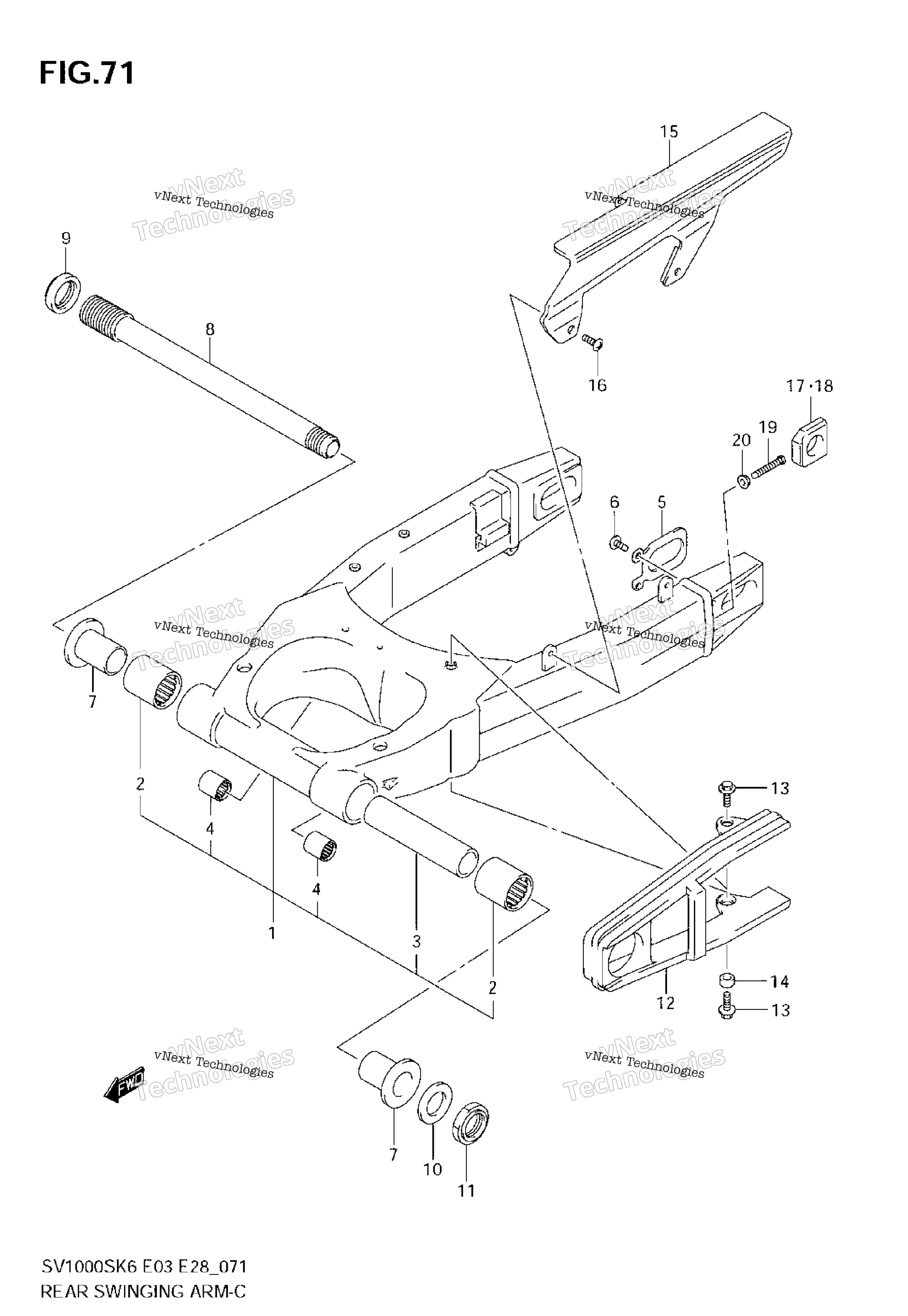 задний Swinging Arm