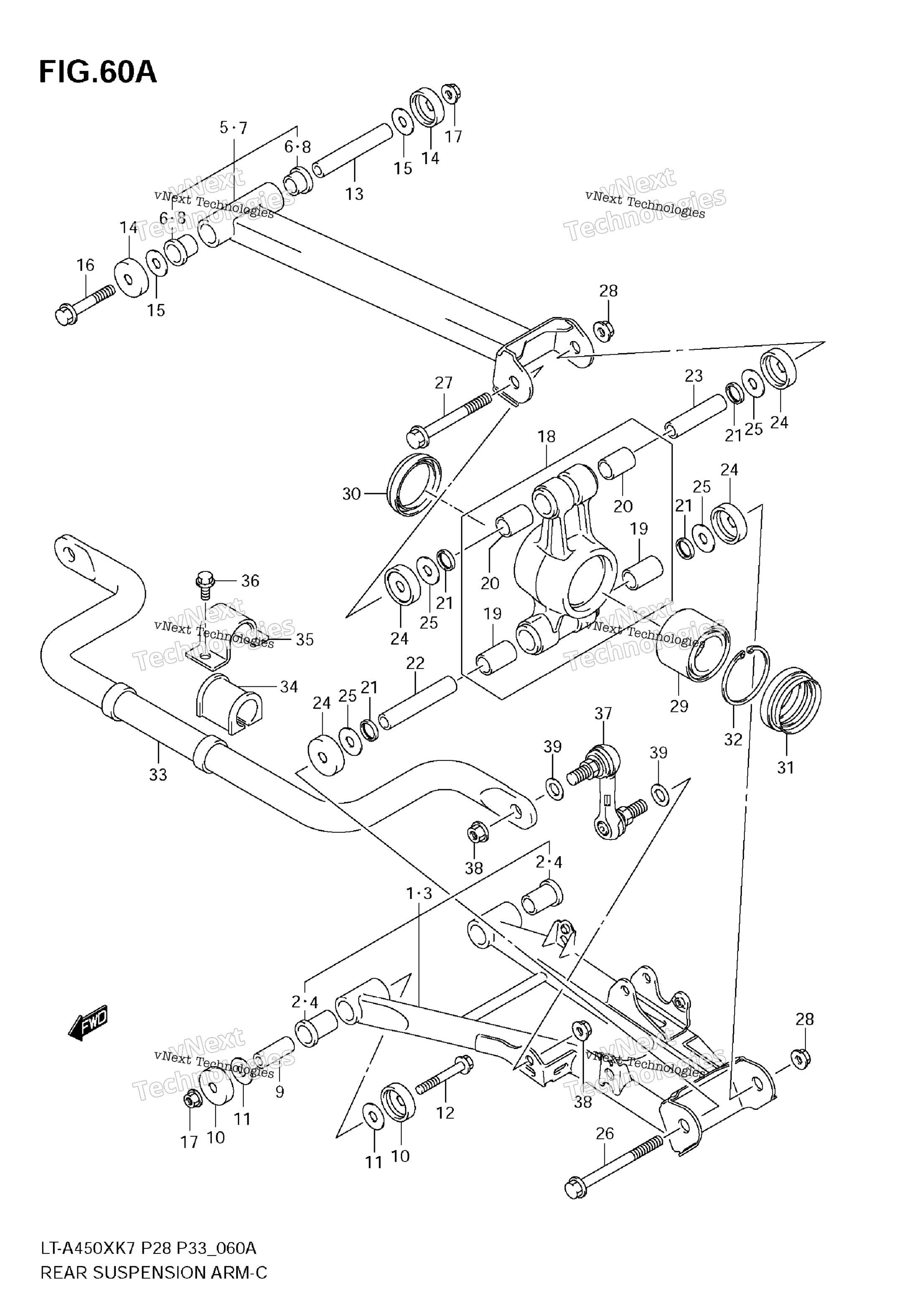 Задняя подвеска Arm (Model K8/K9)