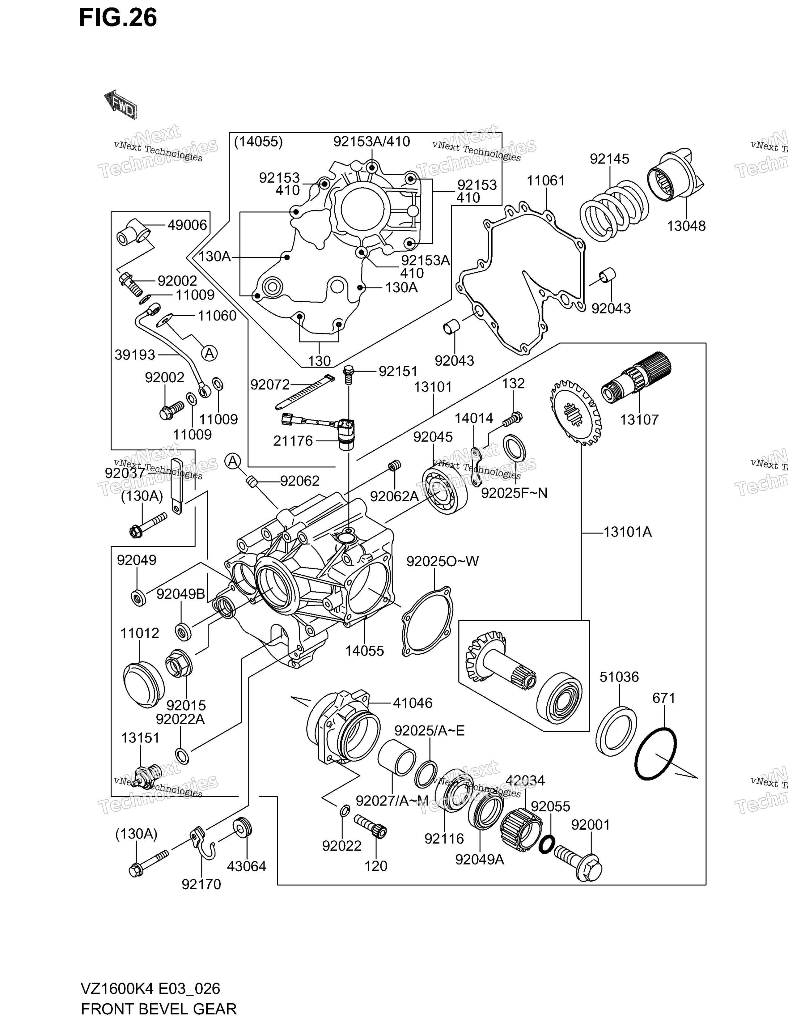 Передняя часть Bevel Gear