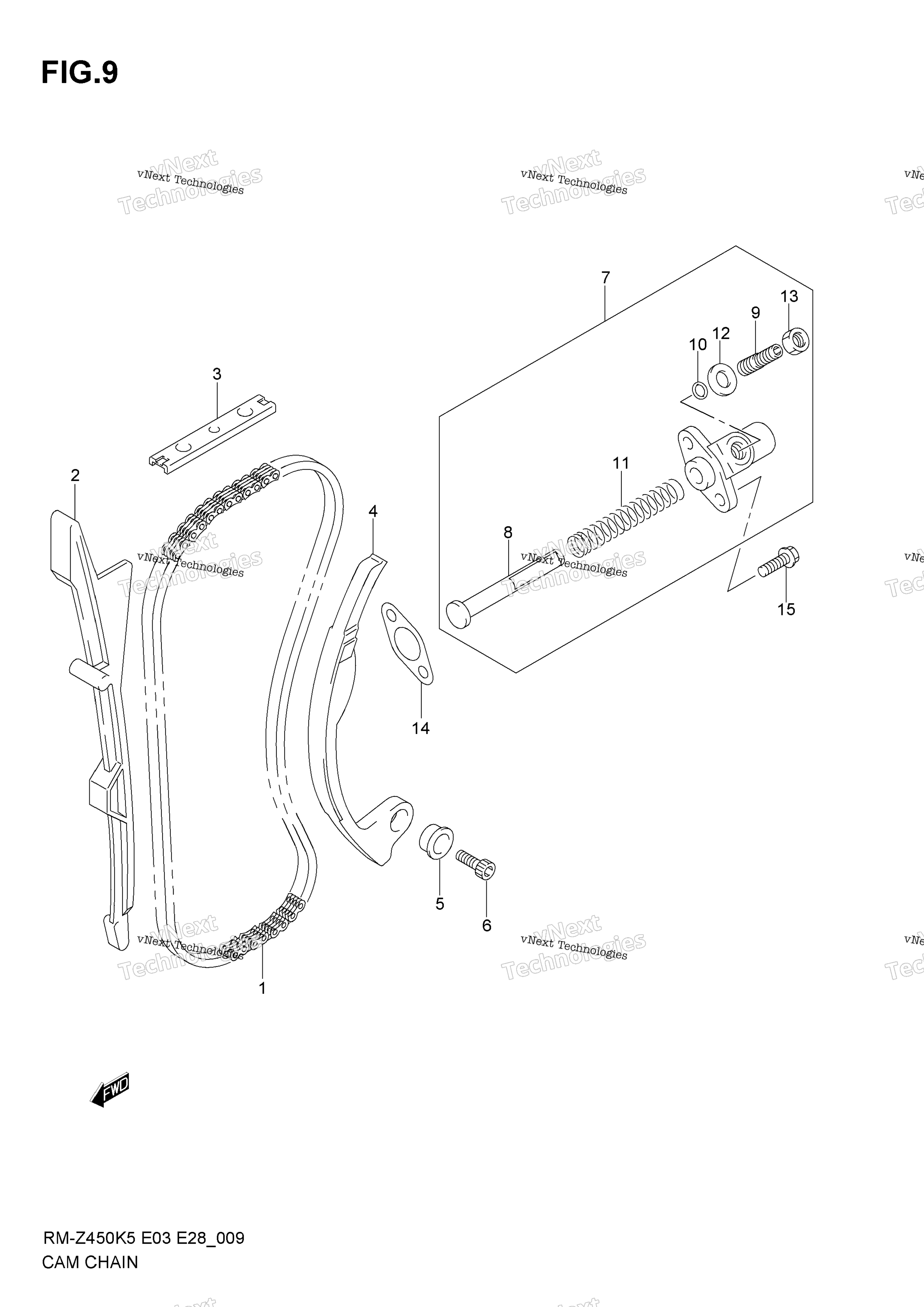 кулачок цепь (Model K5 / K6)