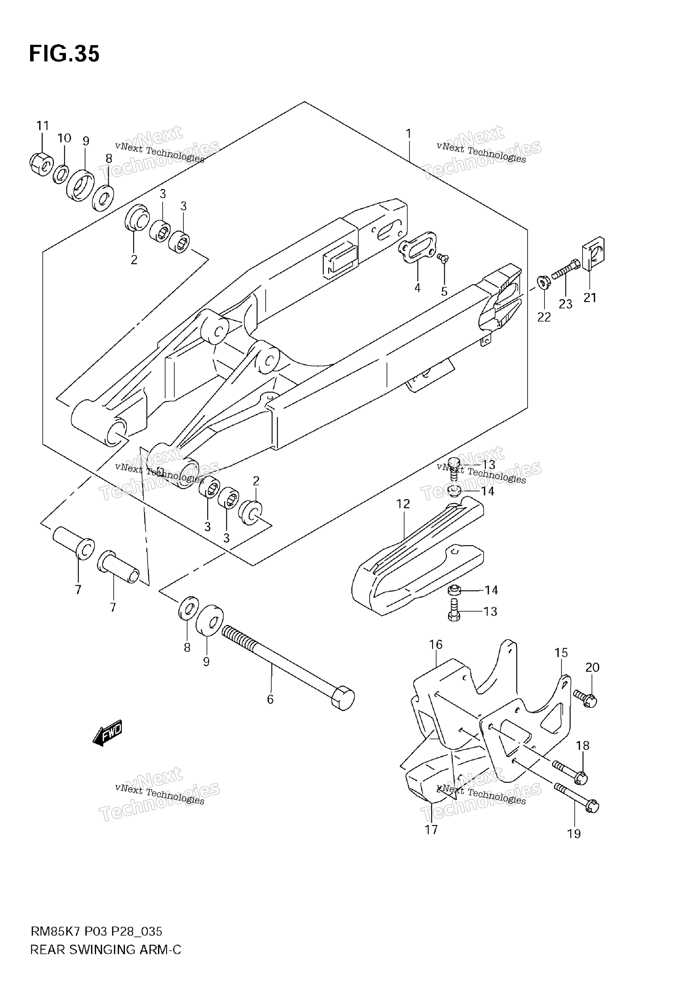 задний Swinging Arm