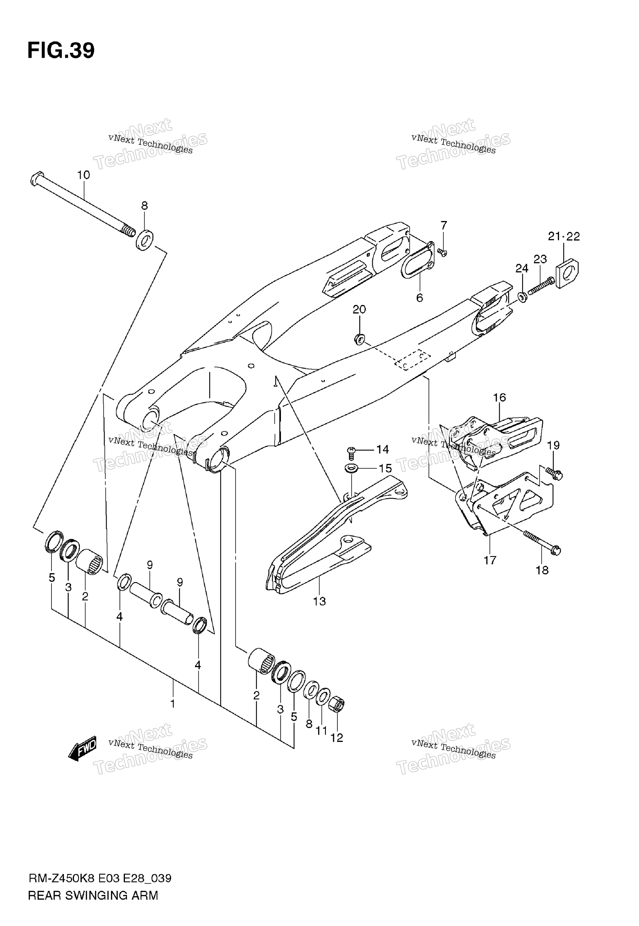 задний Swinging Arm