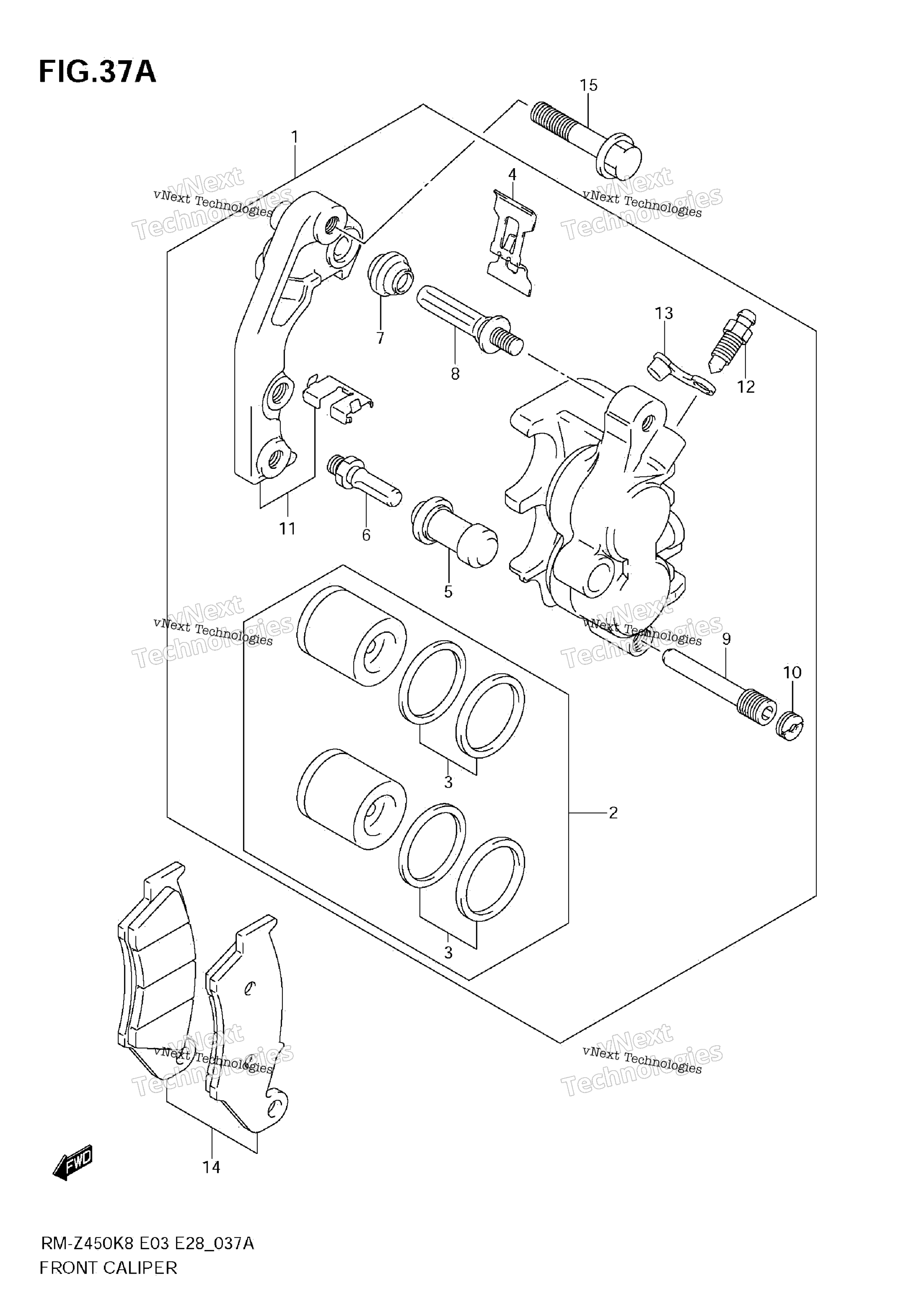 Передний суппорт (Rm-Z450 L1)