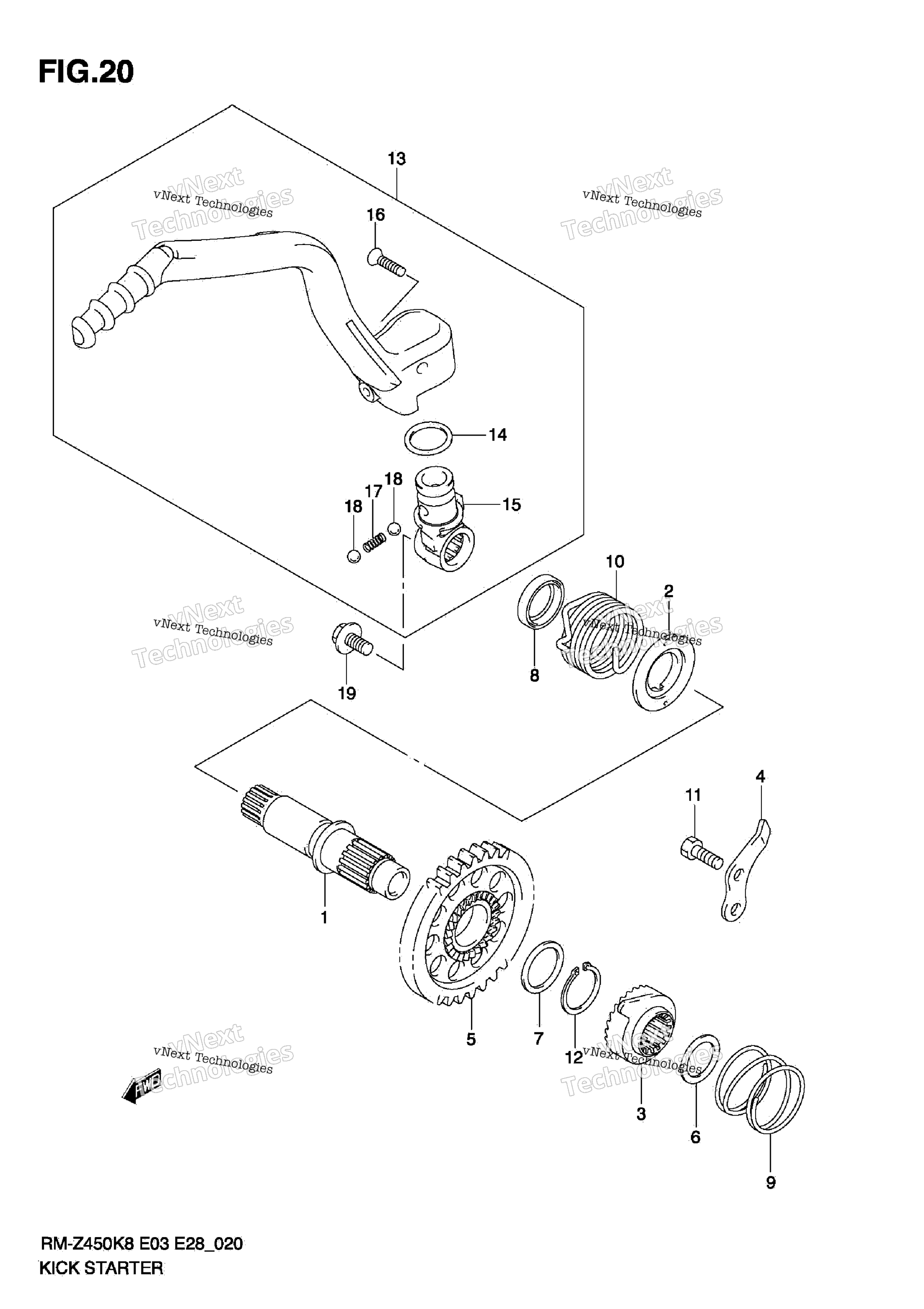Kick Starter (Rm Z450 K8 / K9)