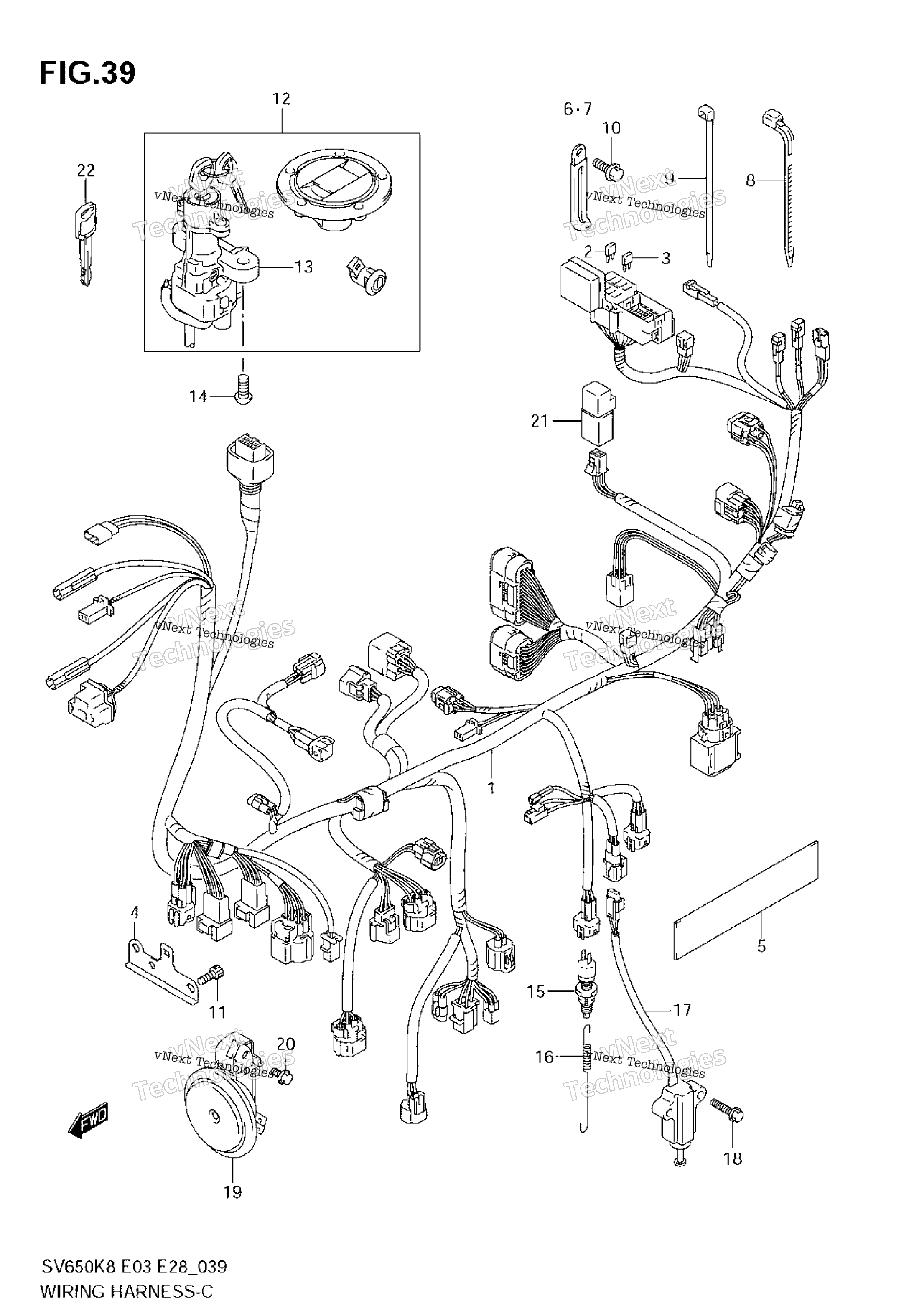 Жгут проводов (Sv650k8)
