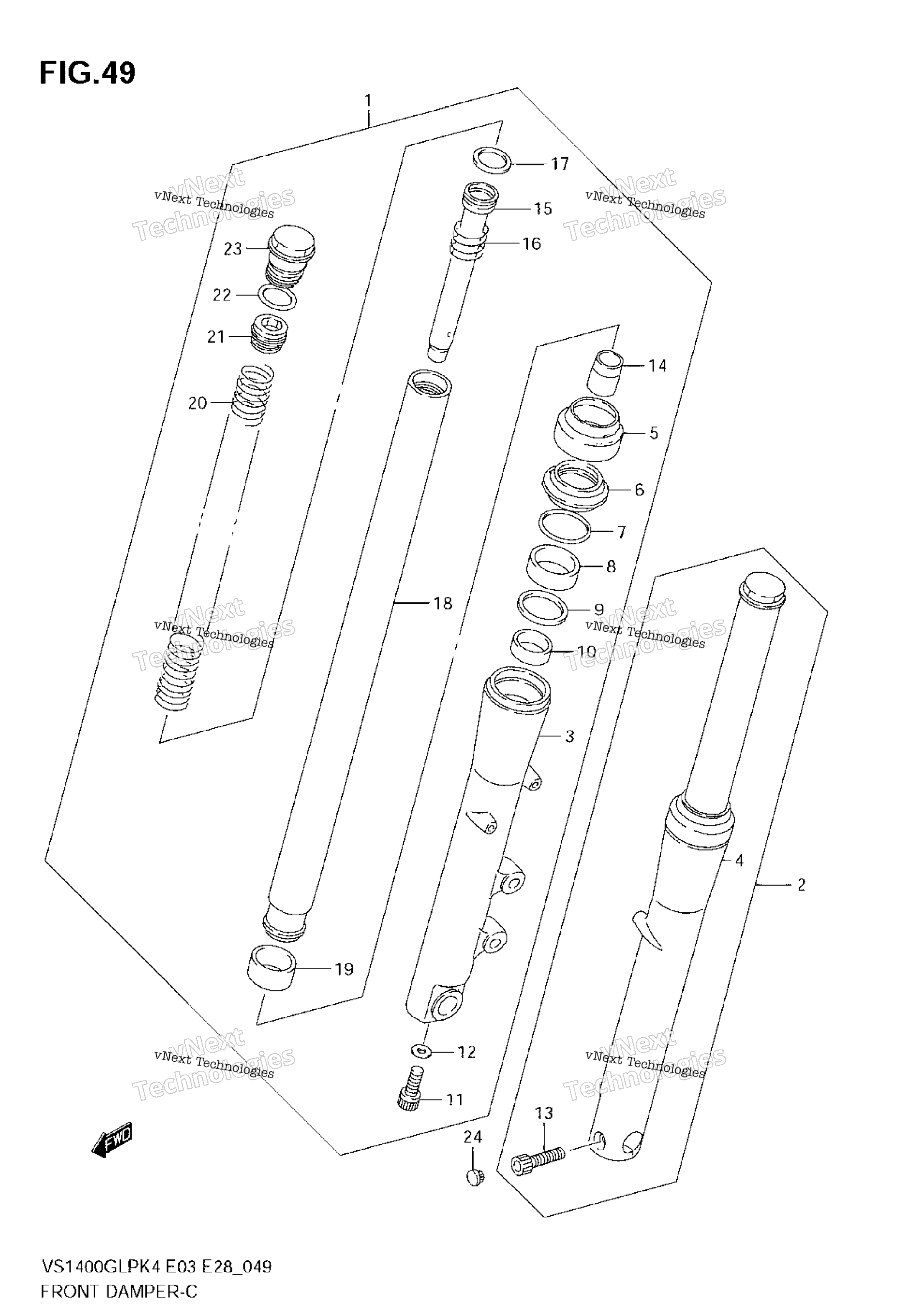 Передний амортизатор (Model K4)