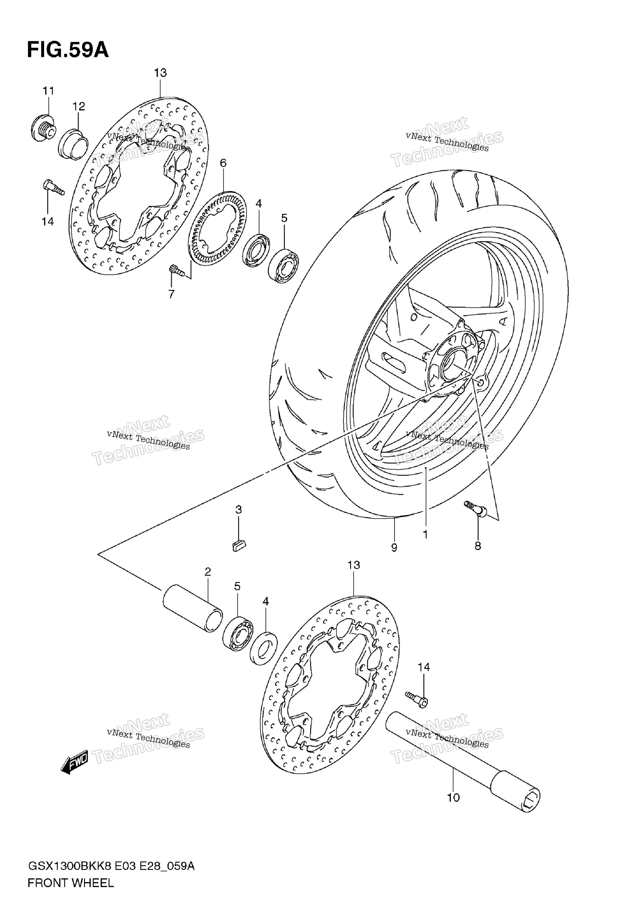 Переднее колесо (Gsx1300bkak8/Ak9)