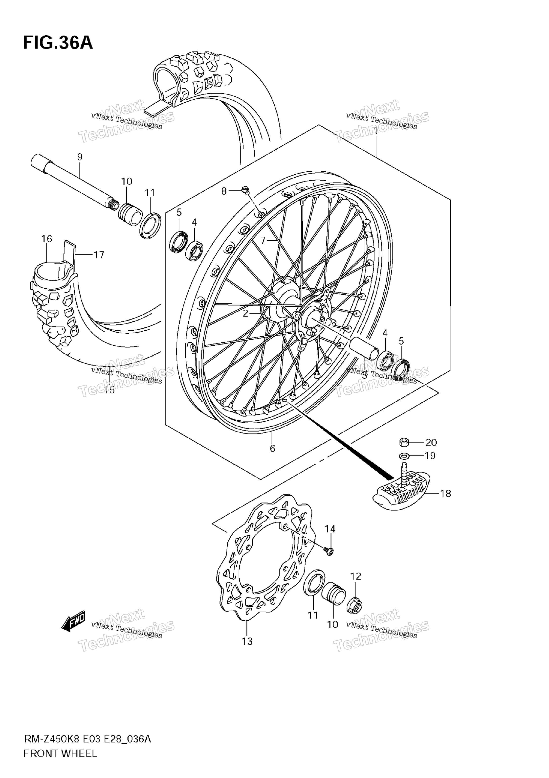 Переднее колесо (Rm-Z450 L1)