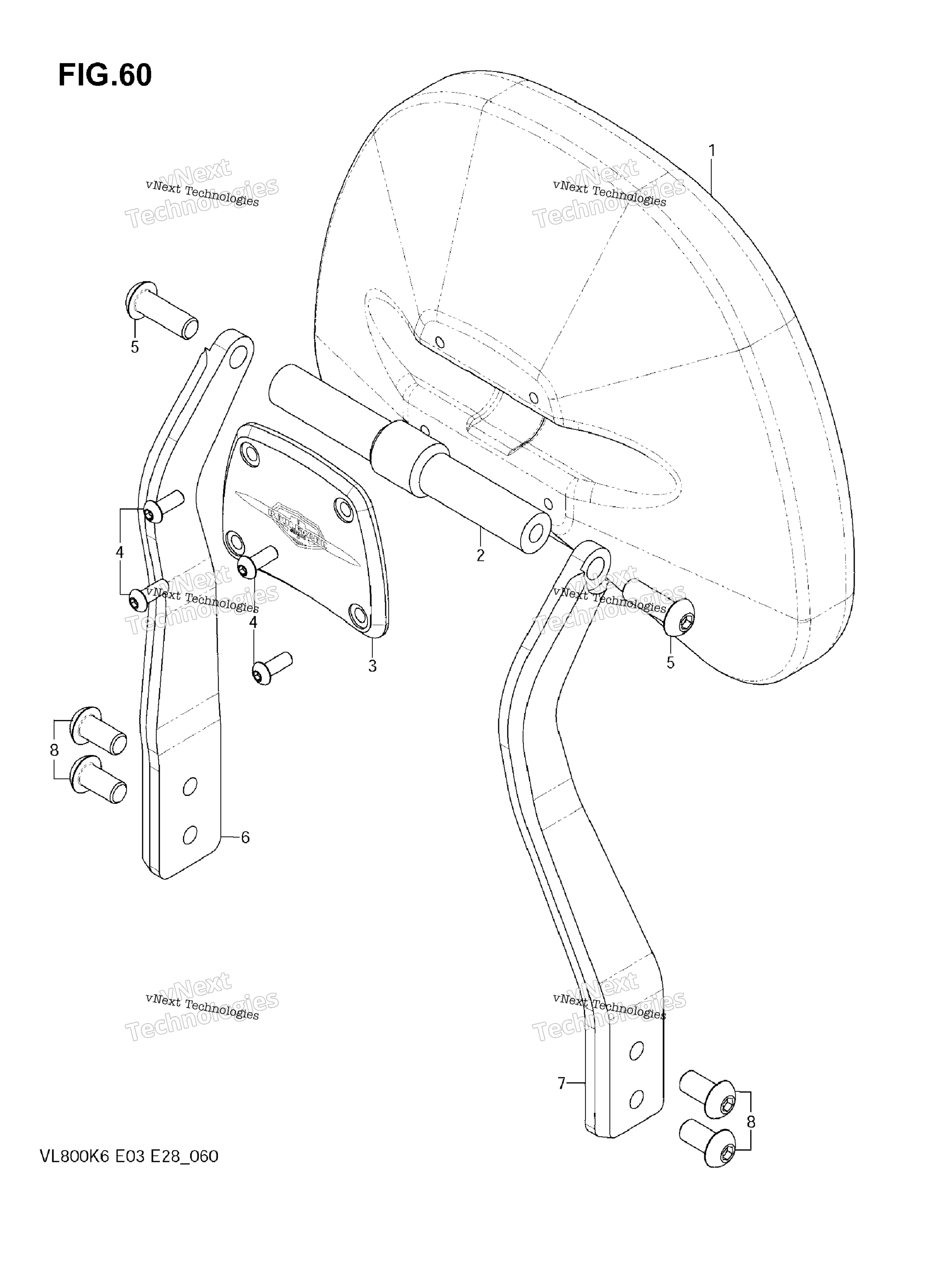 Backrest, Mounts, кофры C50t