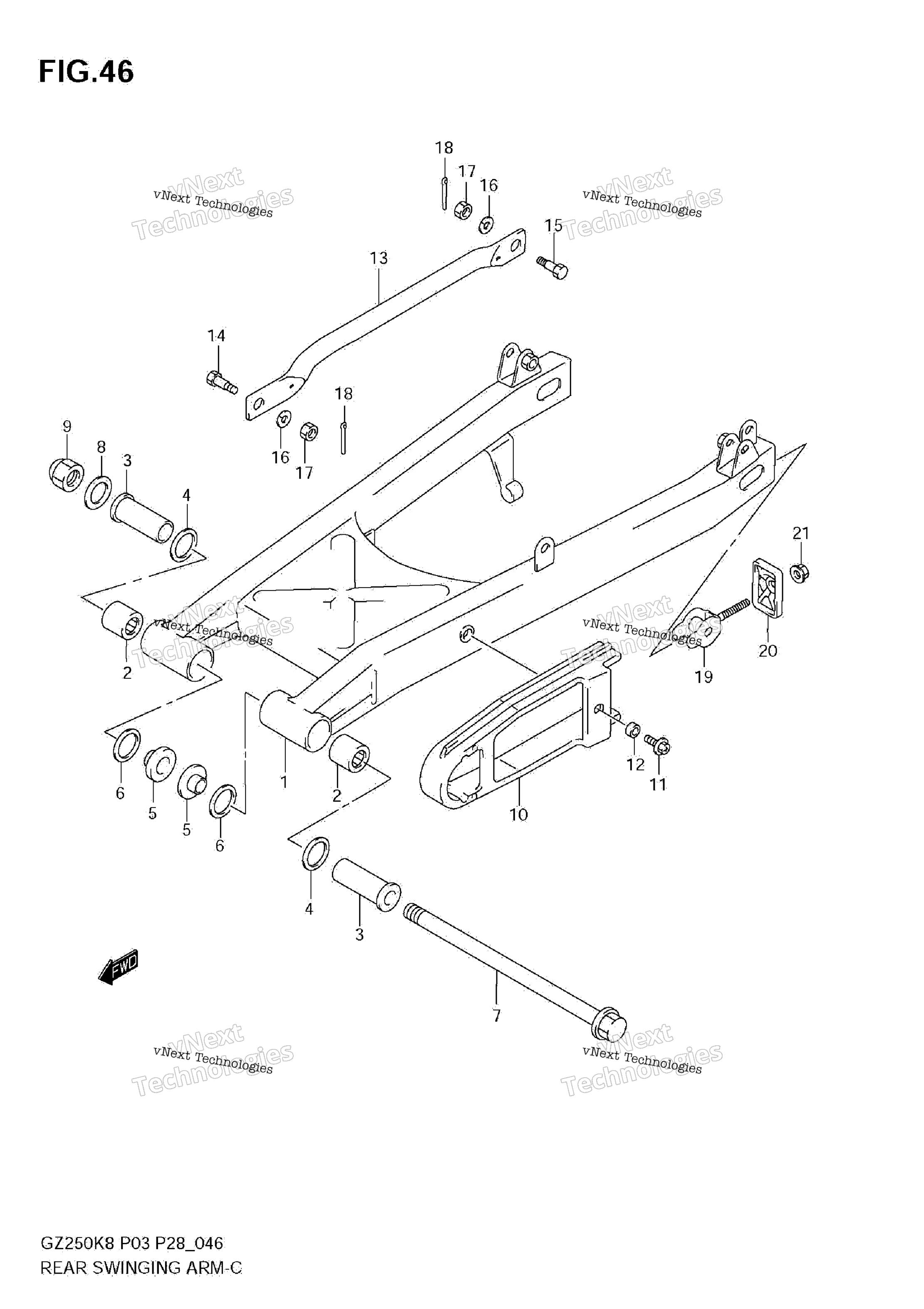 задний Swinging Arm